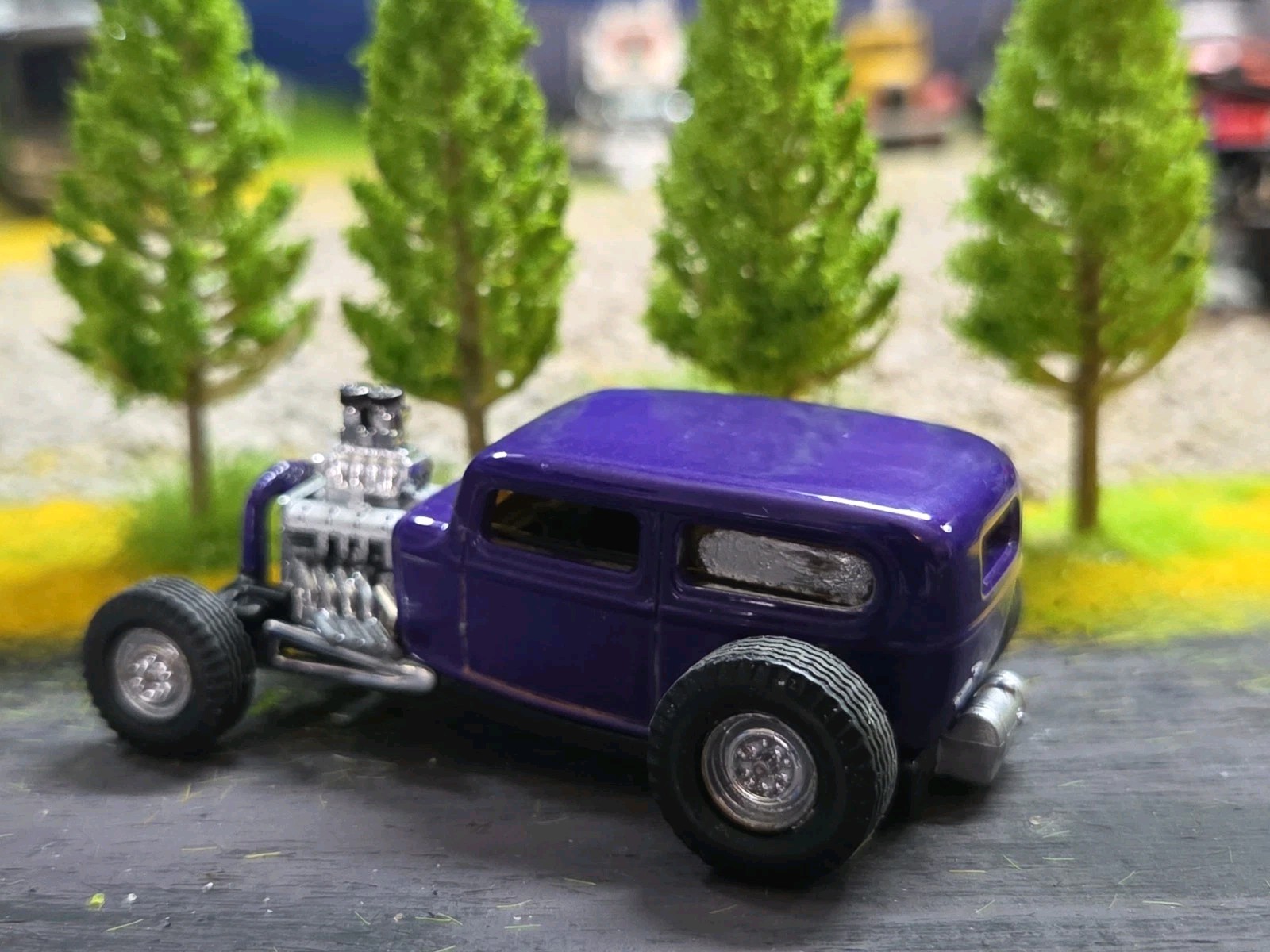 Custom 1:64 street Rat Rod lowered hot FORD chopped panel paddy wagon HotWheels