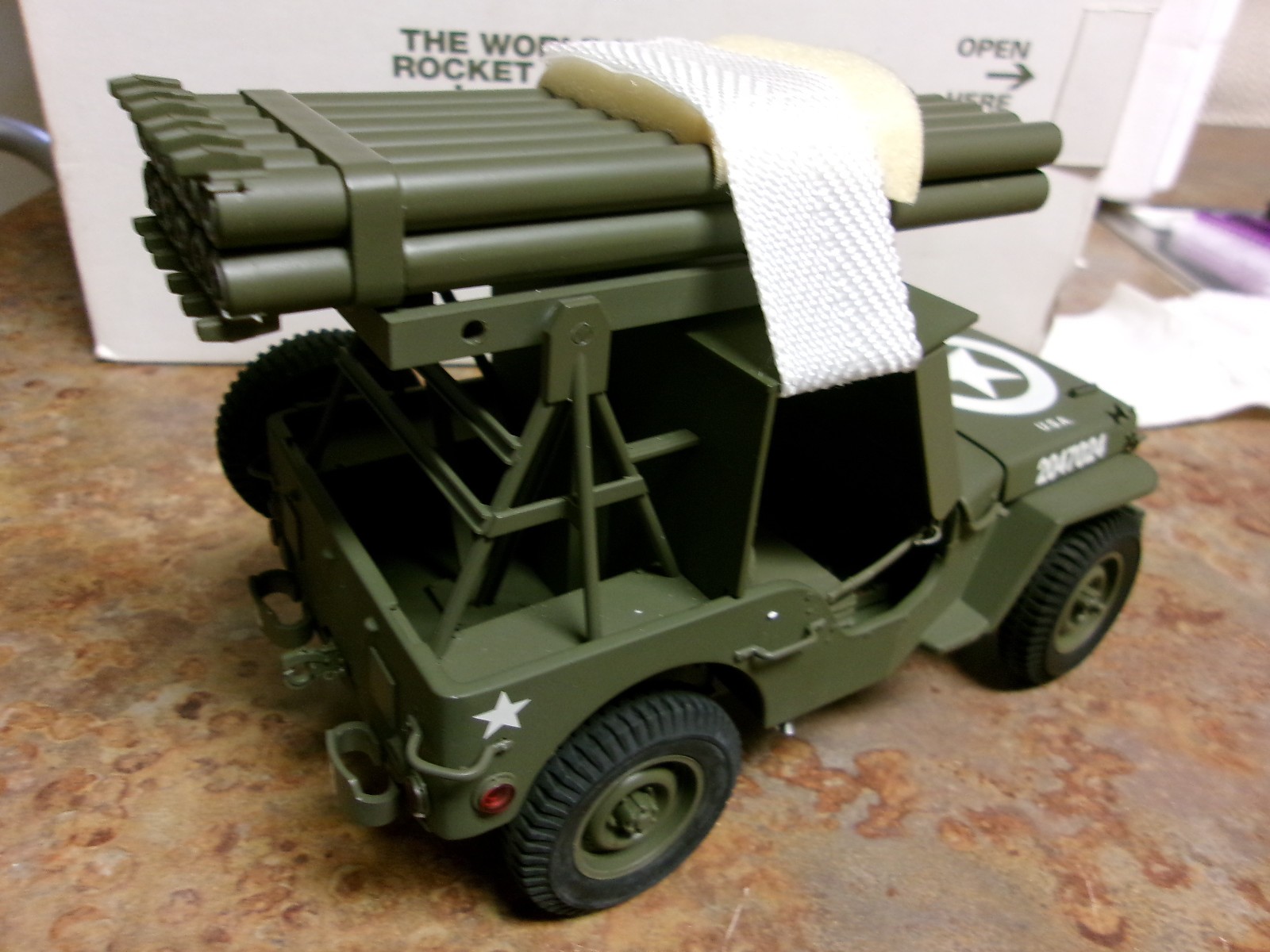 Danbury Mint World War II Jeep Replica W/Rocket Launcher 1:16-Full Package-NEW!