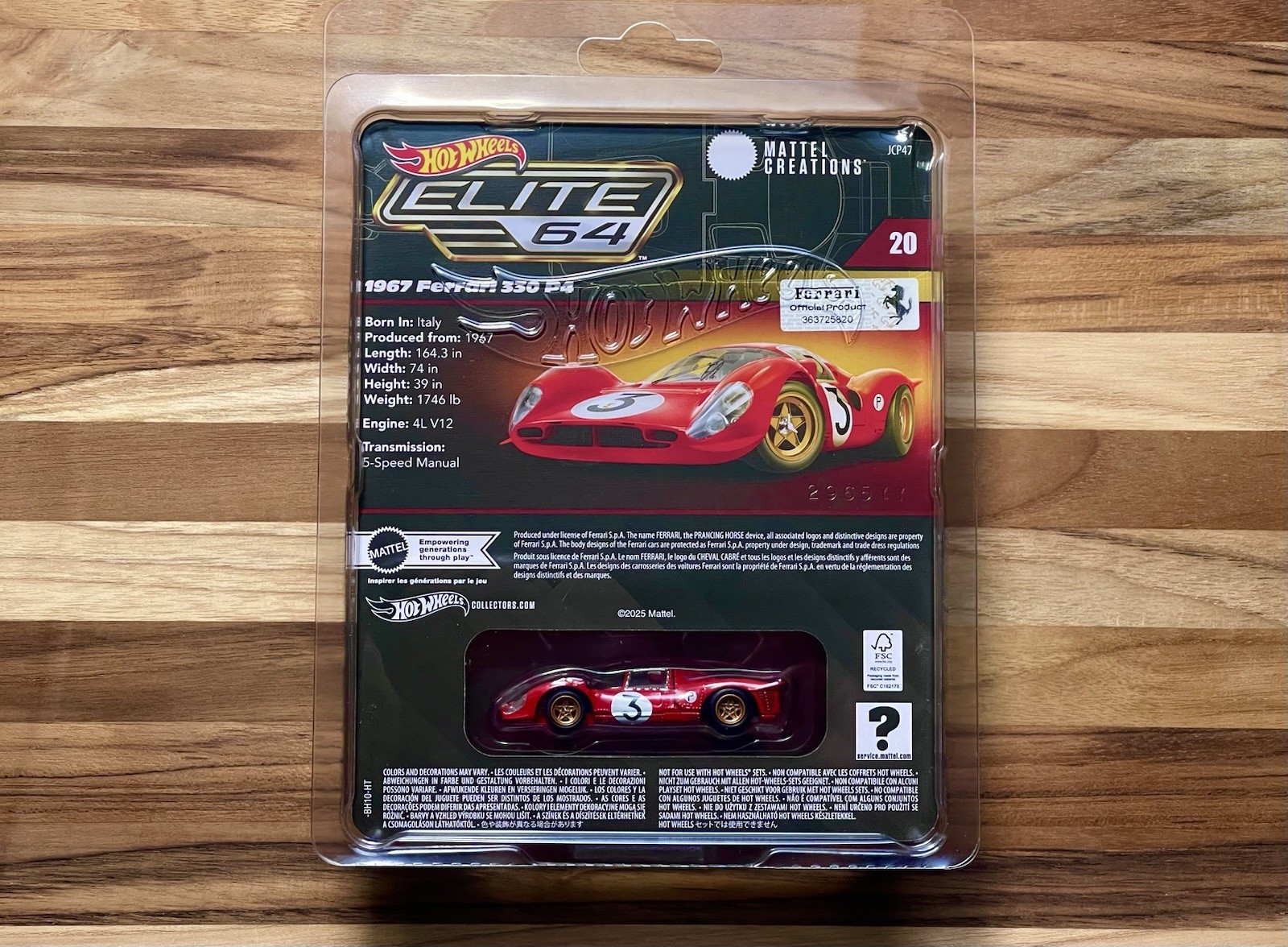2025 Hot Wheels Premium Ferrari Lot of 5 499P – LaFerrari – F50 – 250 GTO – 330P