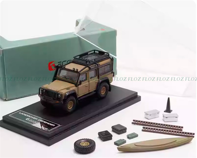 1:64 Master & Decode Land Rover Defender 110 4X4 modified military green yellow