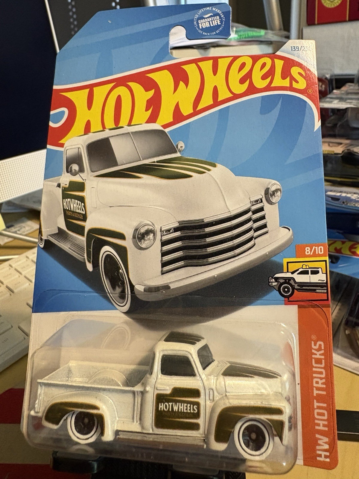 Hot Wheels HW Hot Trucks White 1952 Chevy 5 Window Pickup 8/10