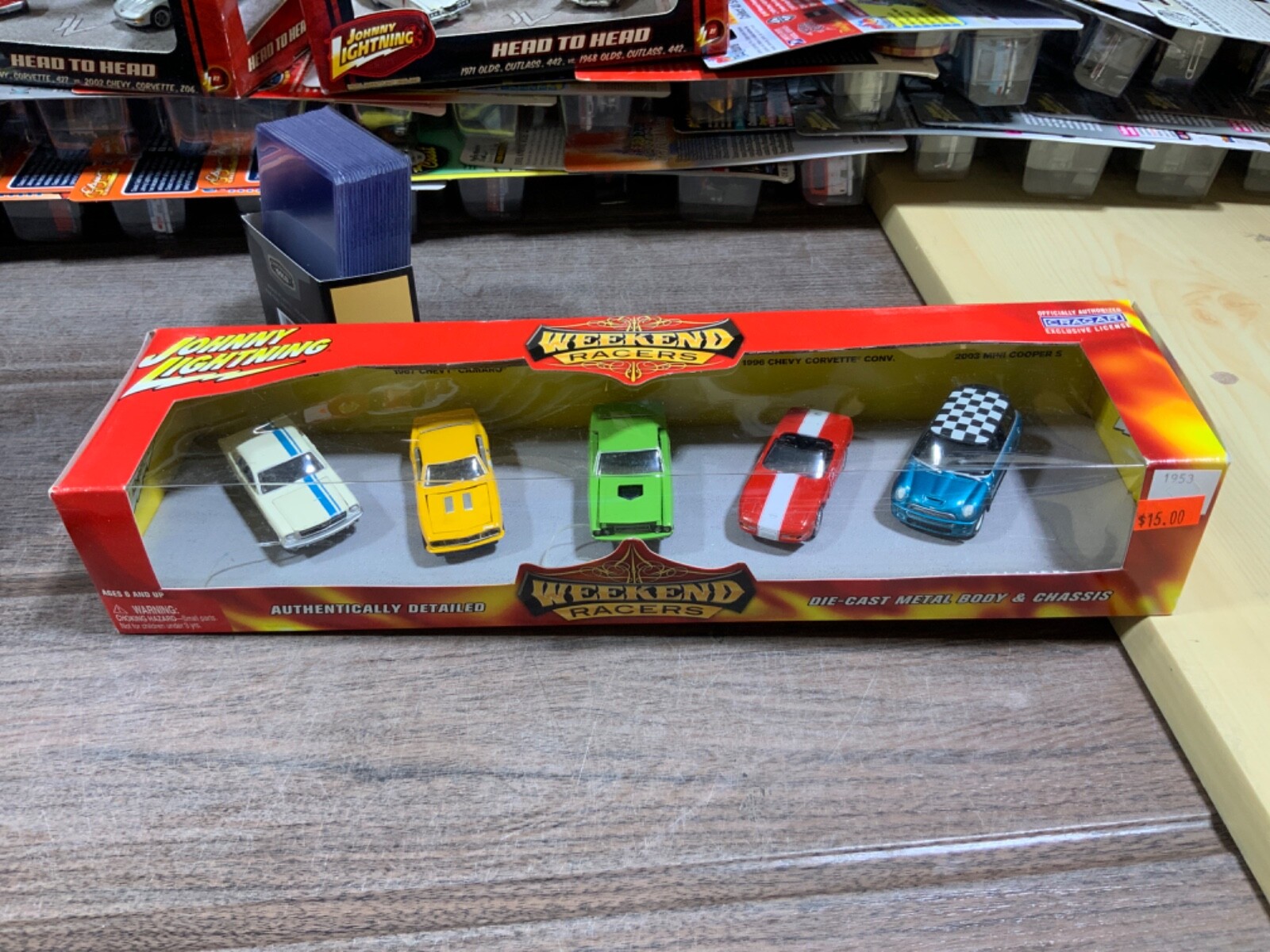 Johnny Lightning WEEKEND RACERS MUSTANG CAMARO CHALLENGER CORVETTE MIN 5 CAR SET