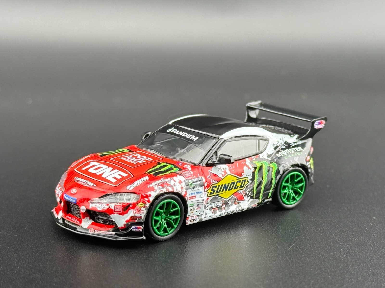 Pop Race Pandem GR Supra Daigo Saito D1GP 2024 Green Wheels Ver. 640180 1/64