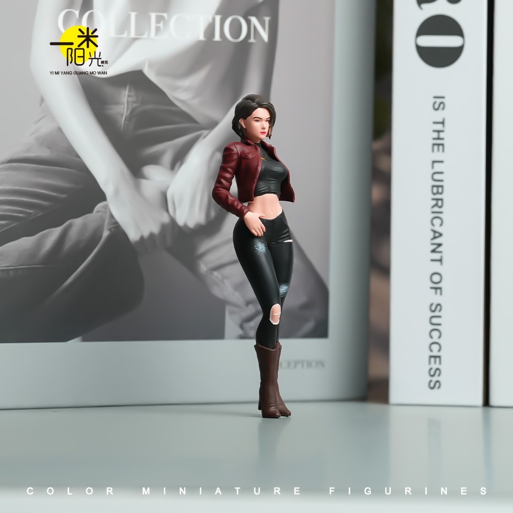 Miniature Figure Scene Props 1/18 Jacket Beauty Girl Diorama Resin Sculpt Model