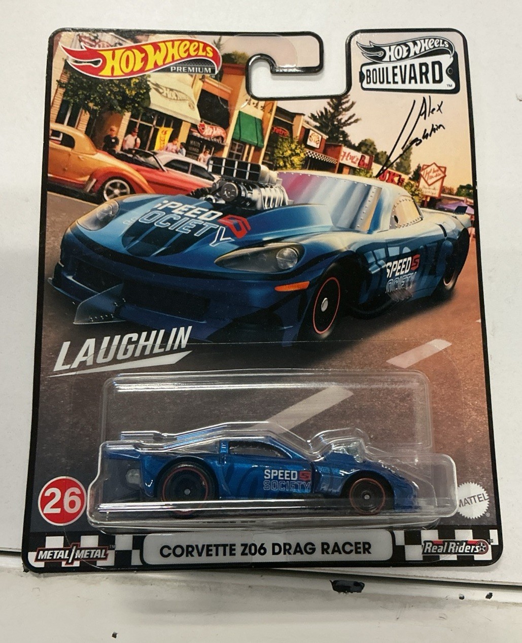 2020 HOT WHEELS PREMIUM BOULEVARD BLUE ’12 CORVETTE Z06 DRAG RACER
