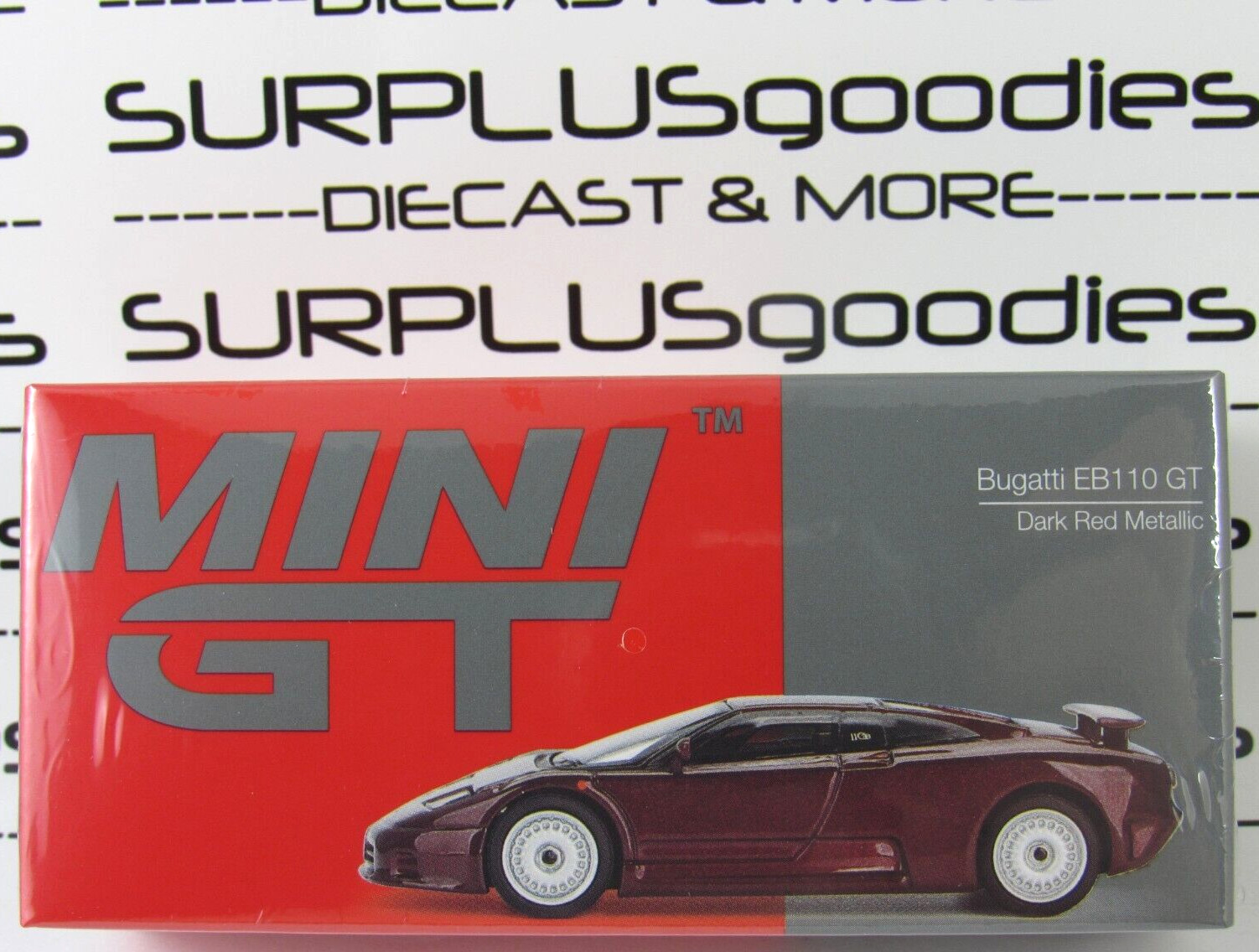 2024 Mini-GT Overseas Edition: BUGATTI EB110 GT Dark Red Metallic #MGT00806-L
