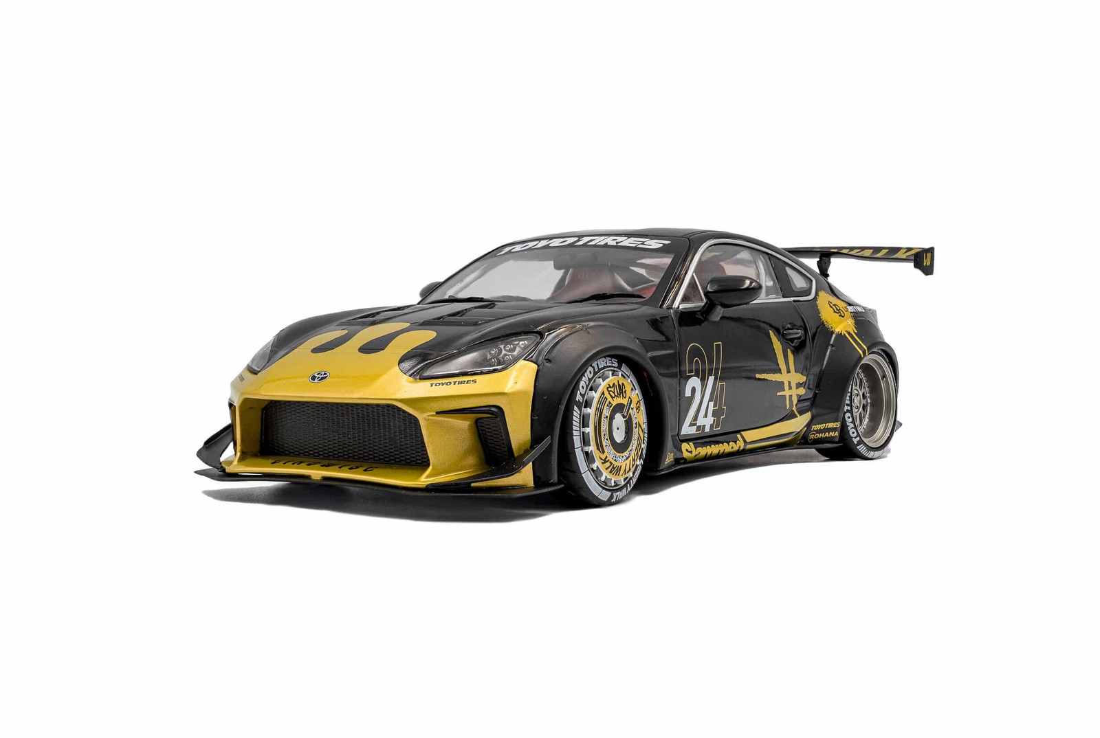 Solido 1:18 Toyota GR86 Liberty Walk Body Kit 2024 Black & Gold (S1813603) Di…