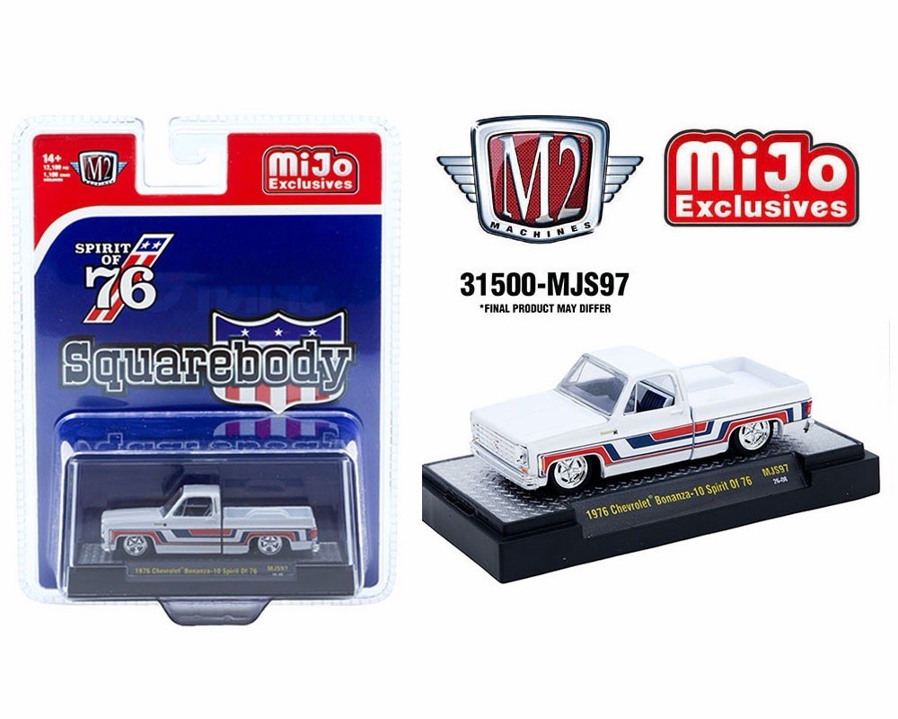 SET OF 3 M2 Machines 1976 Chevy Silverado Bonanza-10 SPIRIT 76 Squarebody 1/64