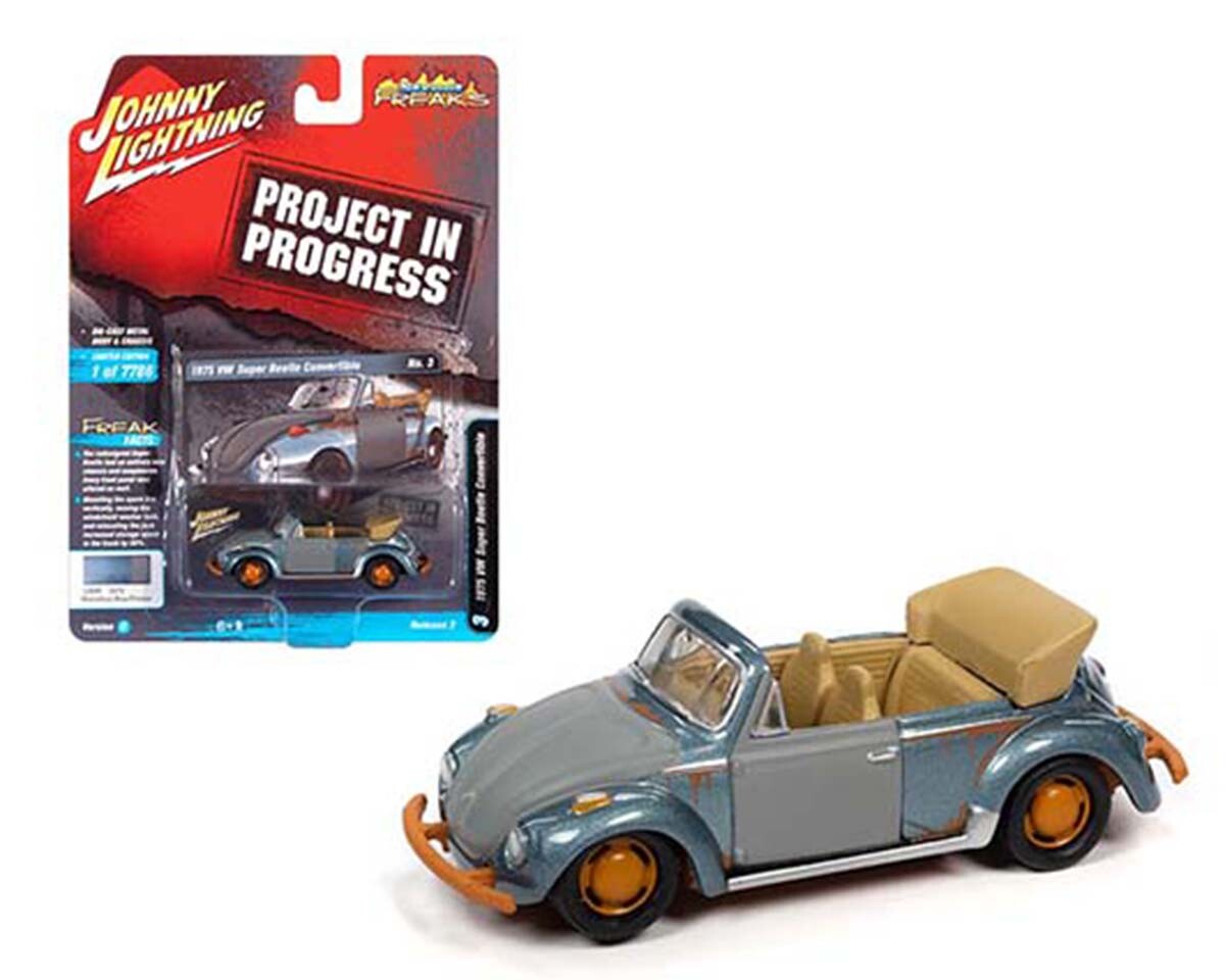 Johnny Lightning 1:64 1975 Blue Convertible Volkswagen Super Beetle JLSP145B-4D