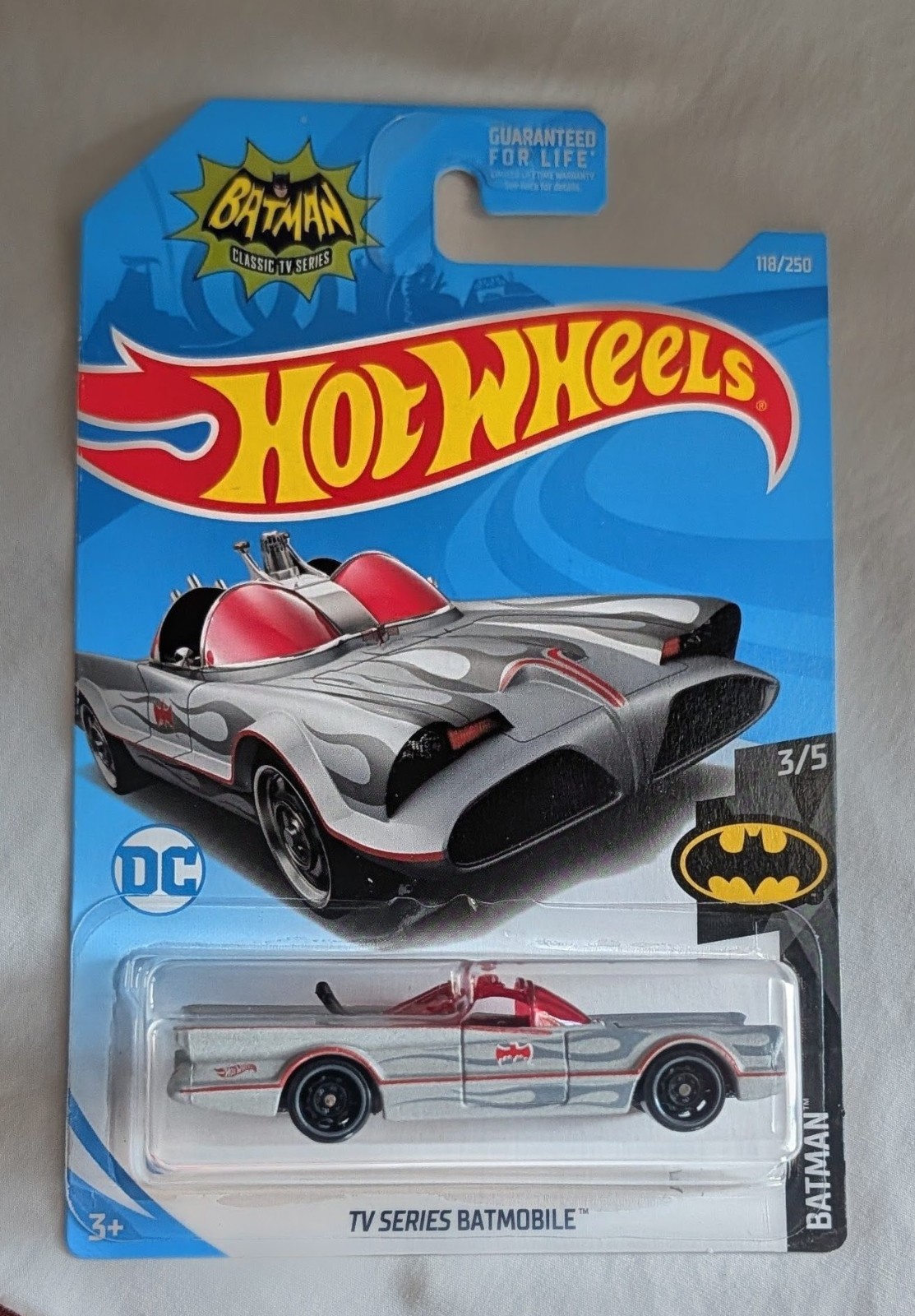 Hot Wheels Classic TV Series Batmobile Silver 2019 HW Batman 3/5 118/250 FYB90