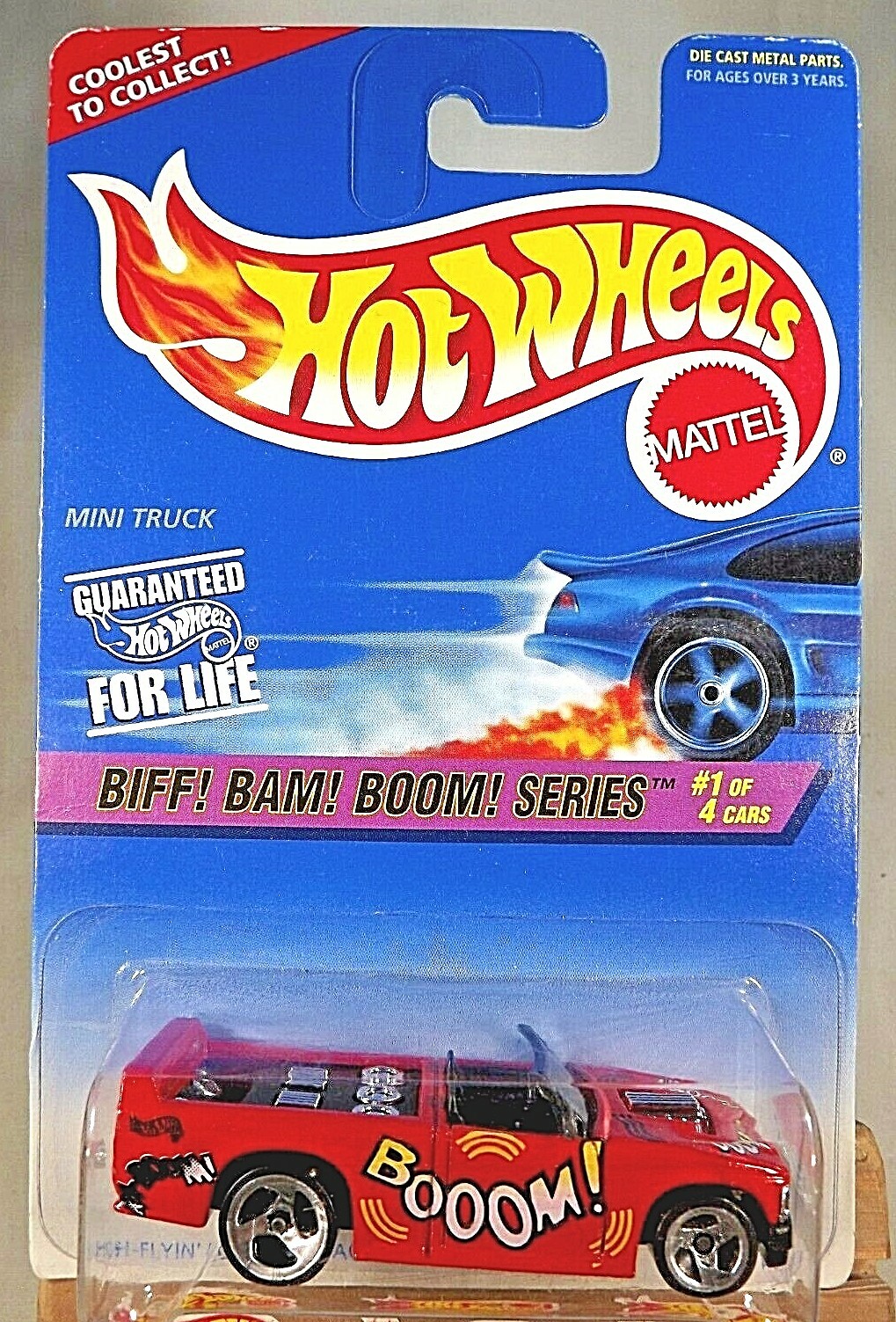 1997 Vintage Hot Wheels #541 Biff! Bam! Boom! Series 1/4 MINI TRUCK Red w/3Spoke