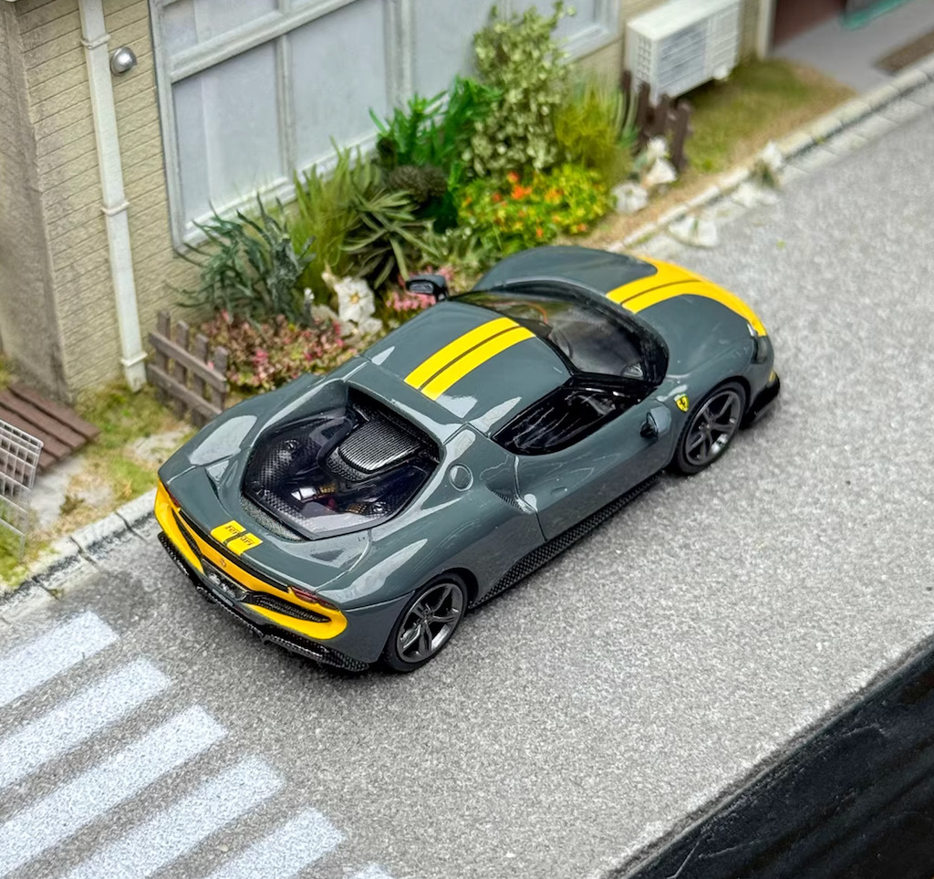 BBR 1:64 Gray 296 GTB Hard Top Racing Sports Model Diecast Display Car
