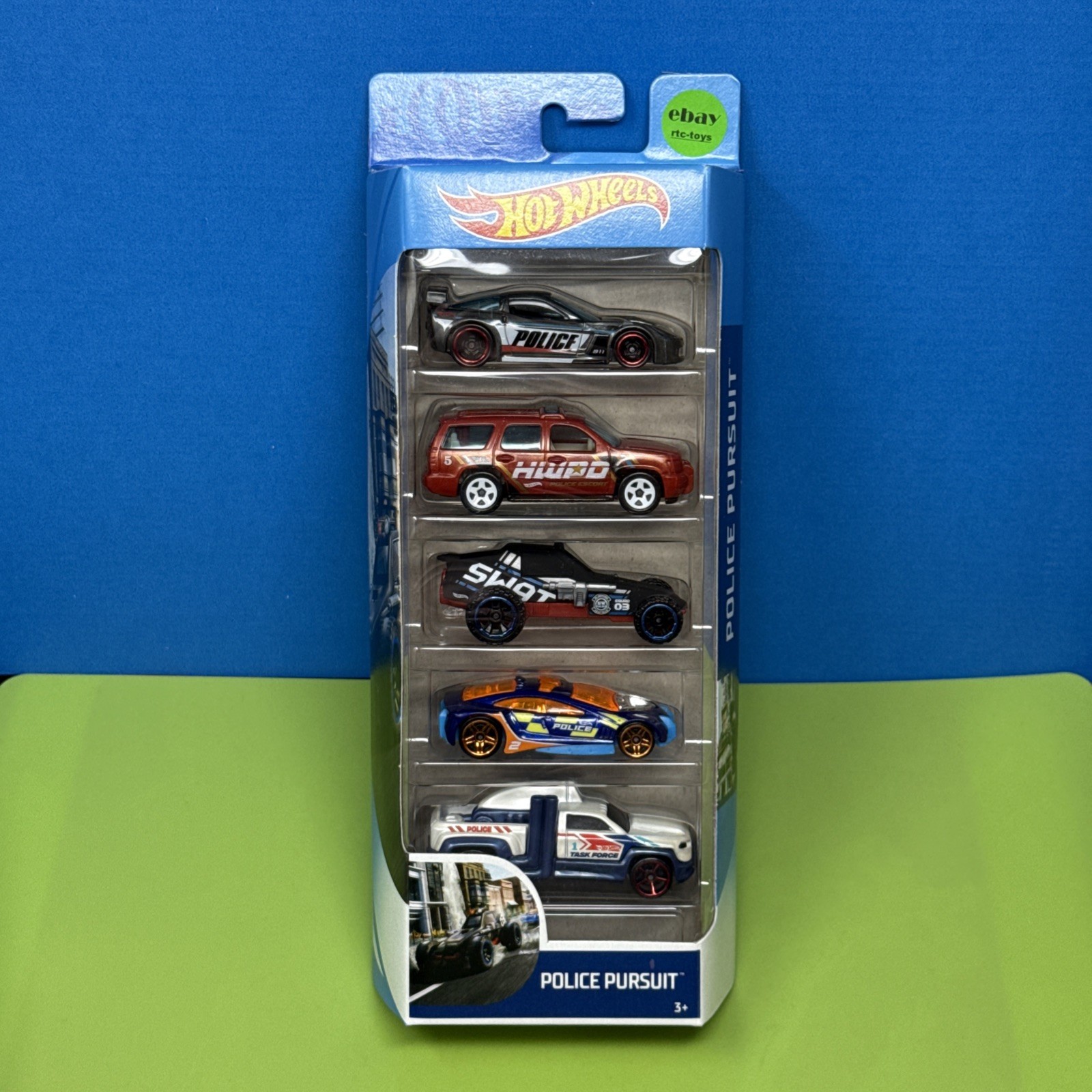 Hot Wheels Police Pursuit 5-Pack FYL15 Swat Task Force HWPD New 2019