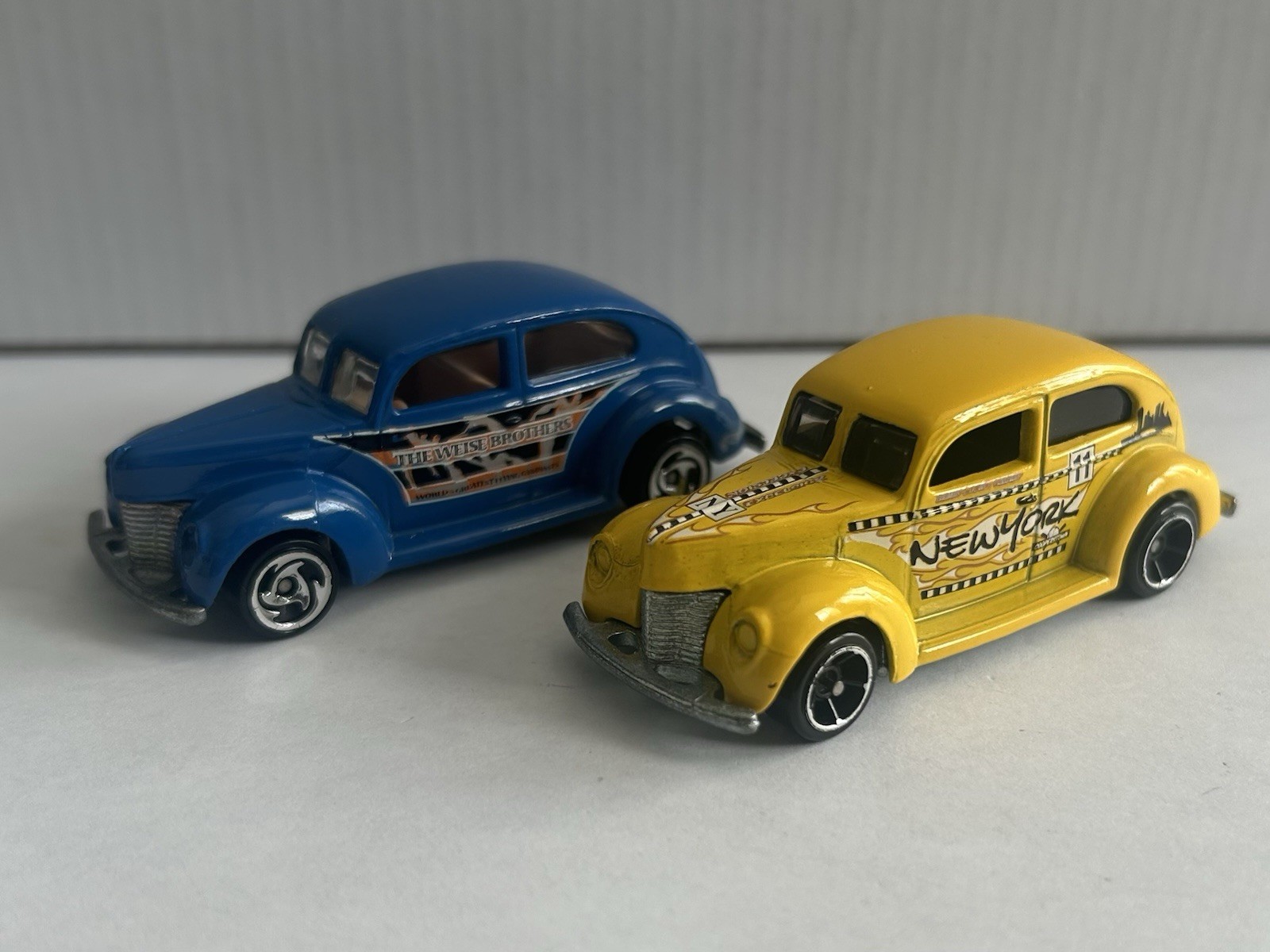 Lot of 2 Hot Wheels – Fat Fendered ’40 – Blue and Yellow New York