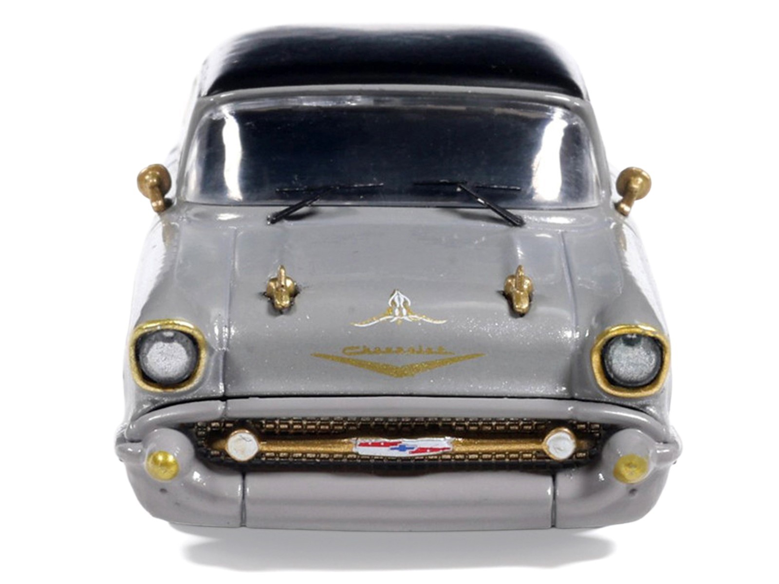 1957 CHEVROLET BEL AIR LOWRIDER GRAY 1/64 DIECAST MODEL CAR BY IXO IA64014