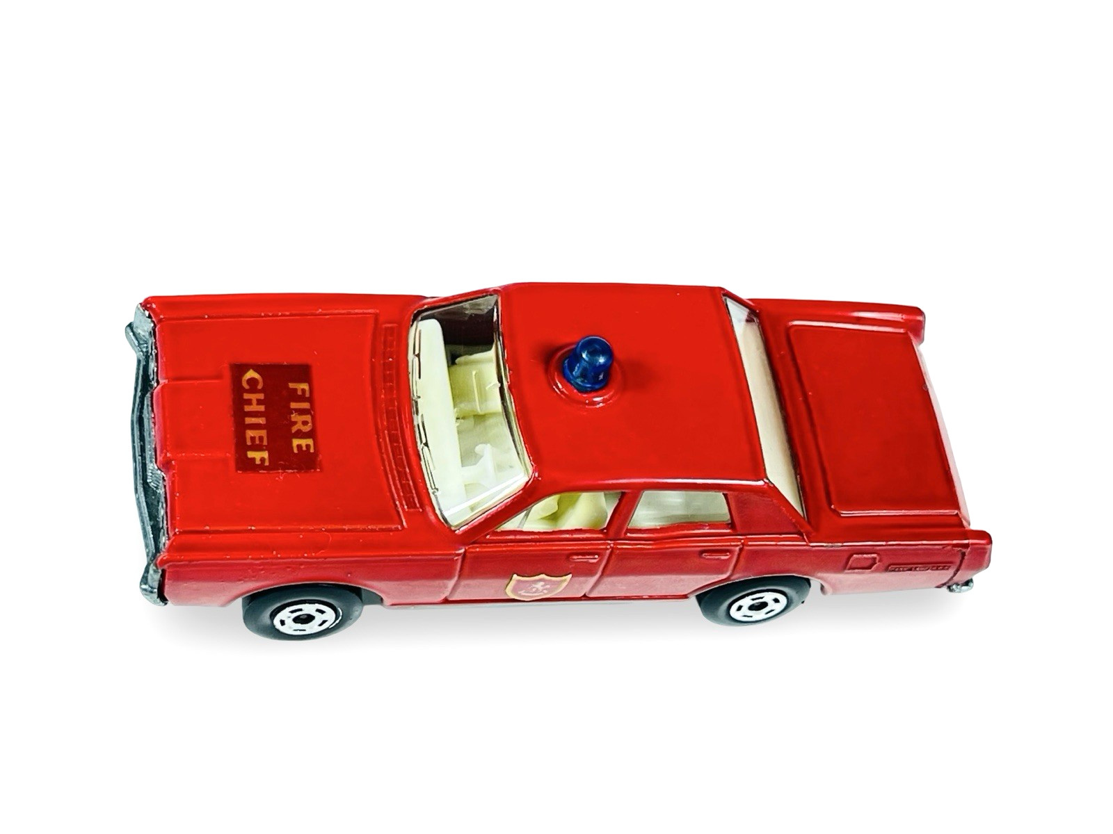 Matchbox Lesney Superfast MB55 Red Mercury Fire Chief Car w/Blue Dome Light