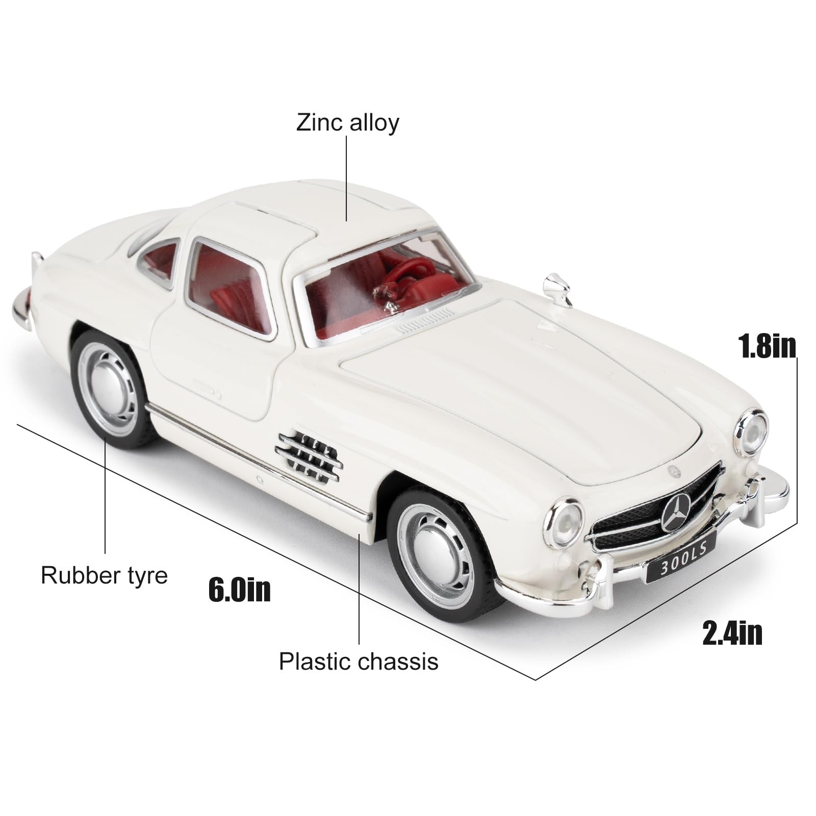1955 300sl Vintage Car Toy, 1/32 Toy Car with Sound and Light Function, Child…