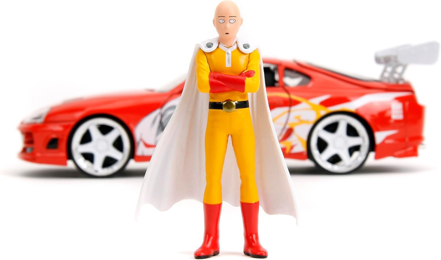 Jada Toys One Punch Man 1:24 1995 Toyota Supra DieCast Car Saitama Figure Toys