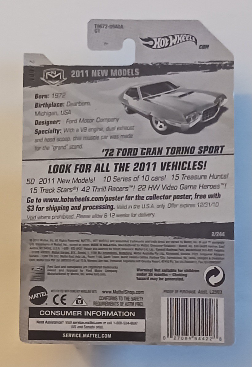 Lot of 8 2011-18 Hot Wheels Various Ford Models Gran Torino Sport – Falcon XB