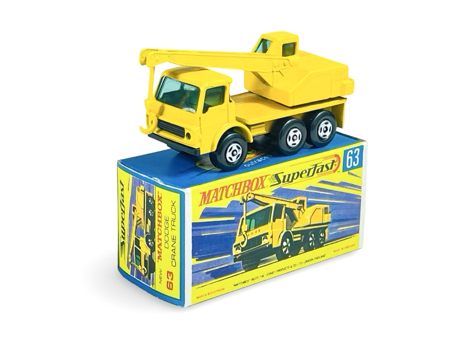 Matchbox Lesney Superfast MB63 Crane Truck w/Original MB G Box