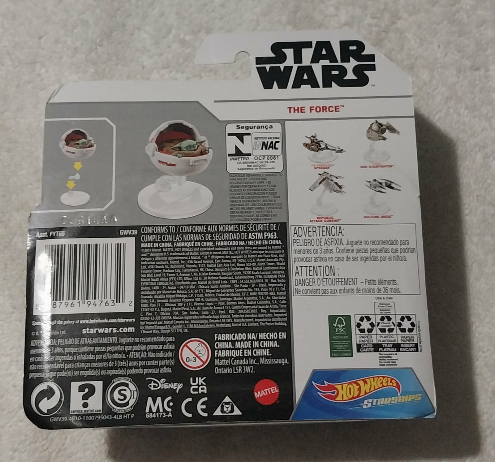 Hot Wheels Star Wars Starship Mandalorian The Child Hover Pram