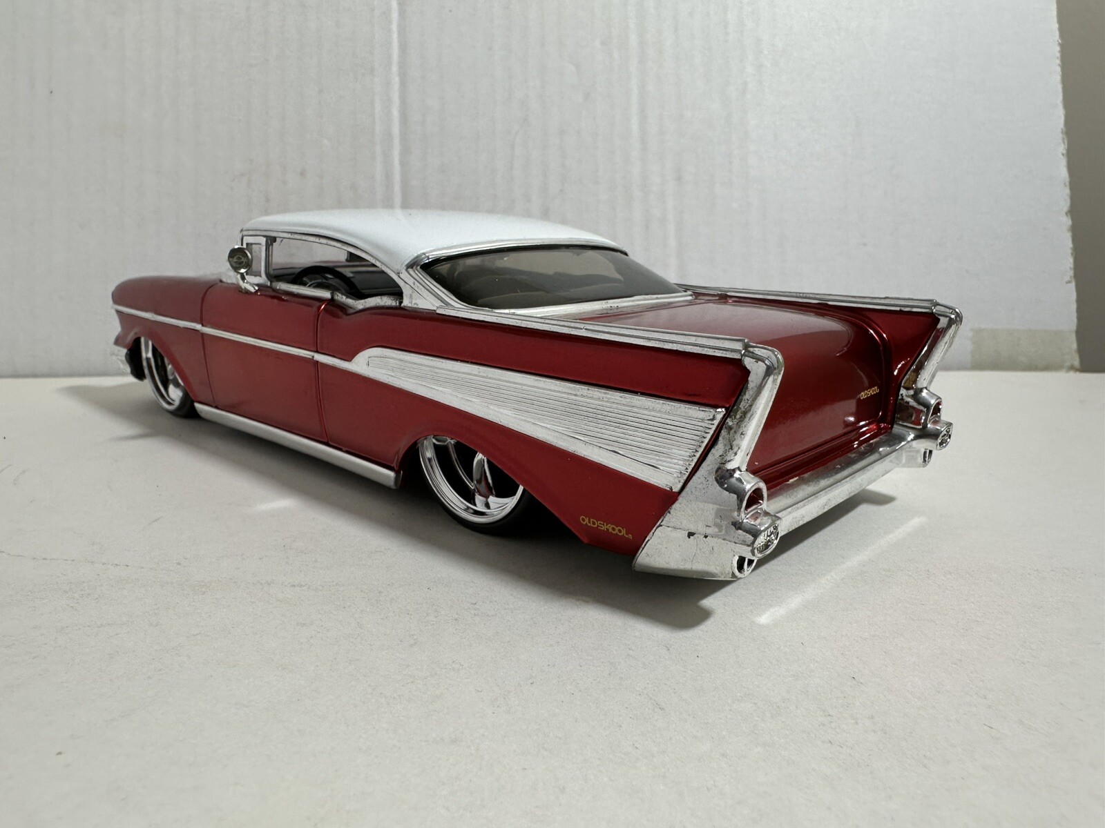 JADA DUB CITY 1957 CHEVY BEL AIR CANDY RED 1:24 DIECAST MODEL CAR NEW NO BOX