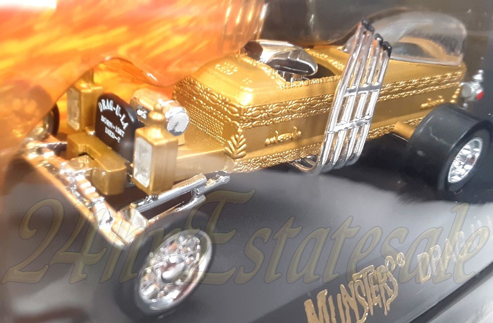 JOHNNY LIGHTNING 1:43 Magmas Munsters Dragula Grandpas Gold Coffin Dragster☑️IT!