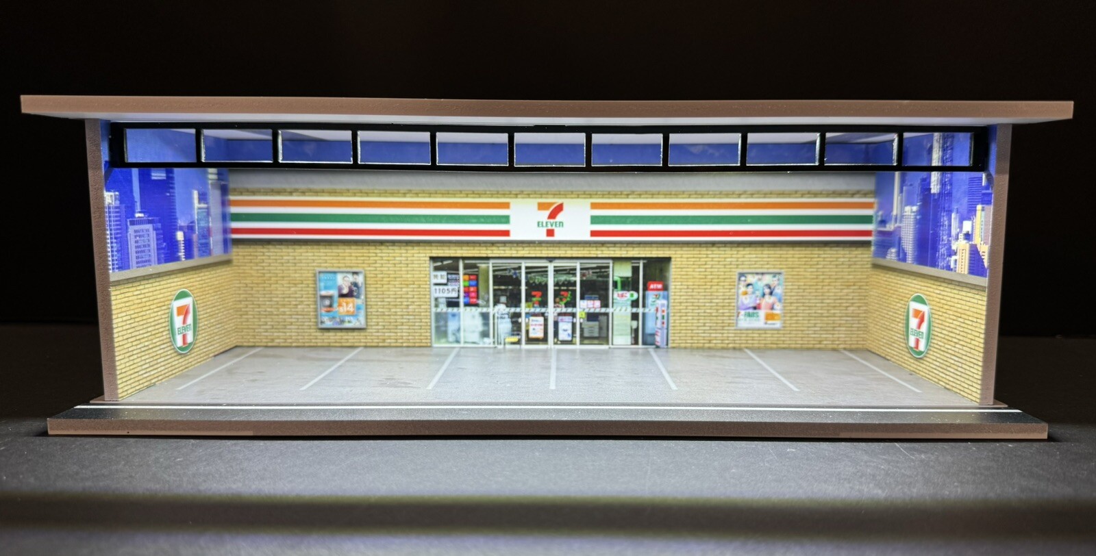 Japan 711 Theme FOR Hot Wheels 1:64 Model Diorama Garage LED Lighting!