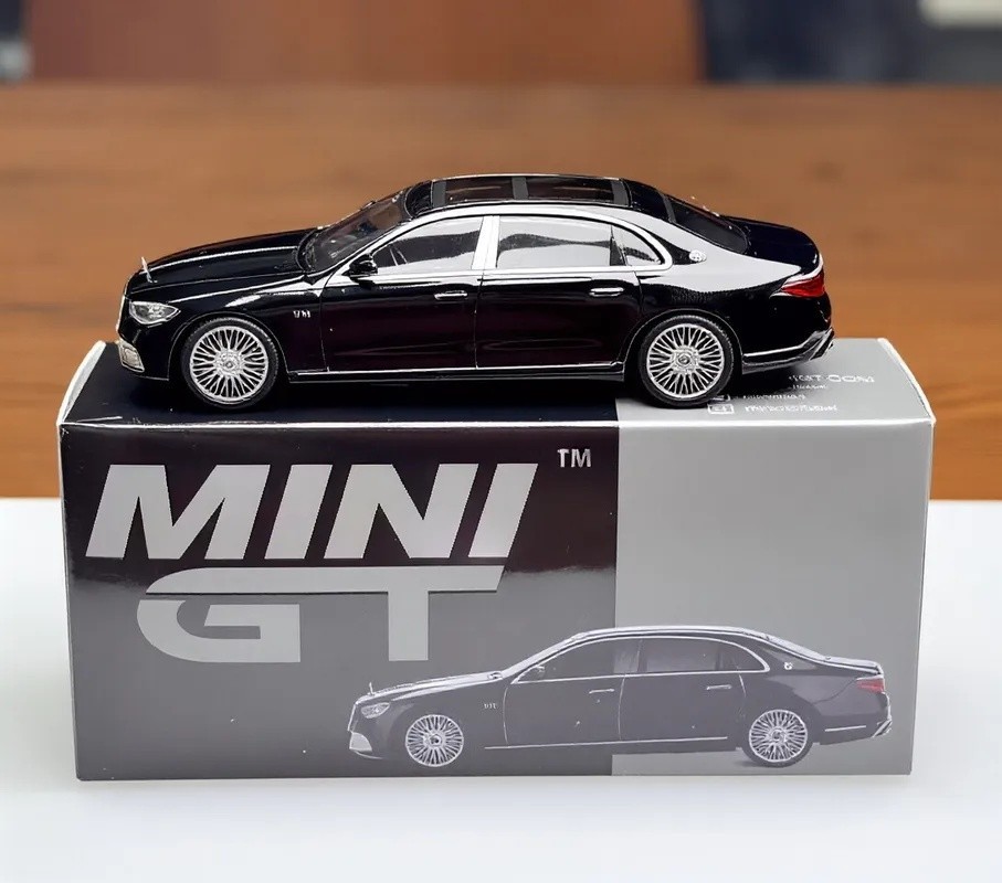 MINIGT 1:64 Black Maybach S680 Luxury Sedan Sports Model Diecast Metal Car