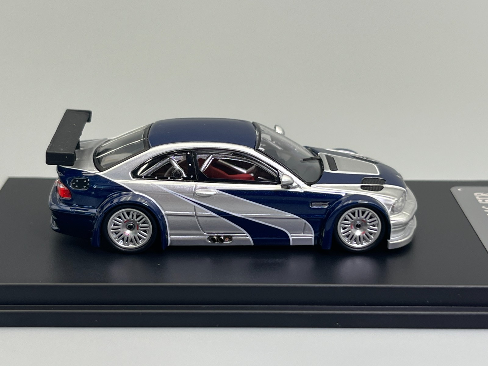 BMW E46 M3 GTR Need for Speed Most Wanted DCM Model 1/64 scale with display case