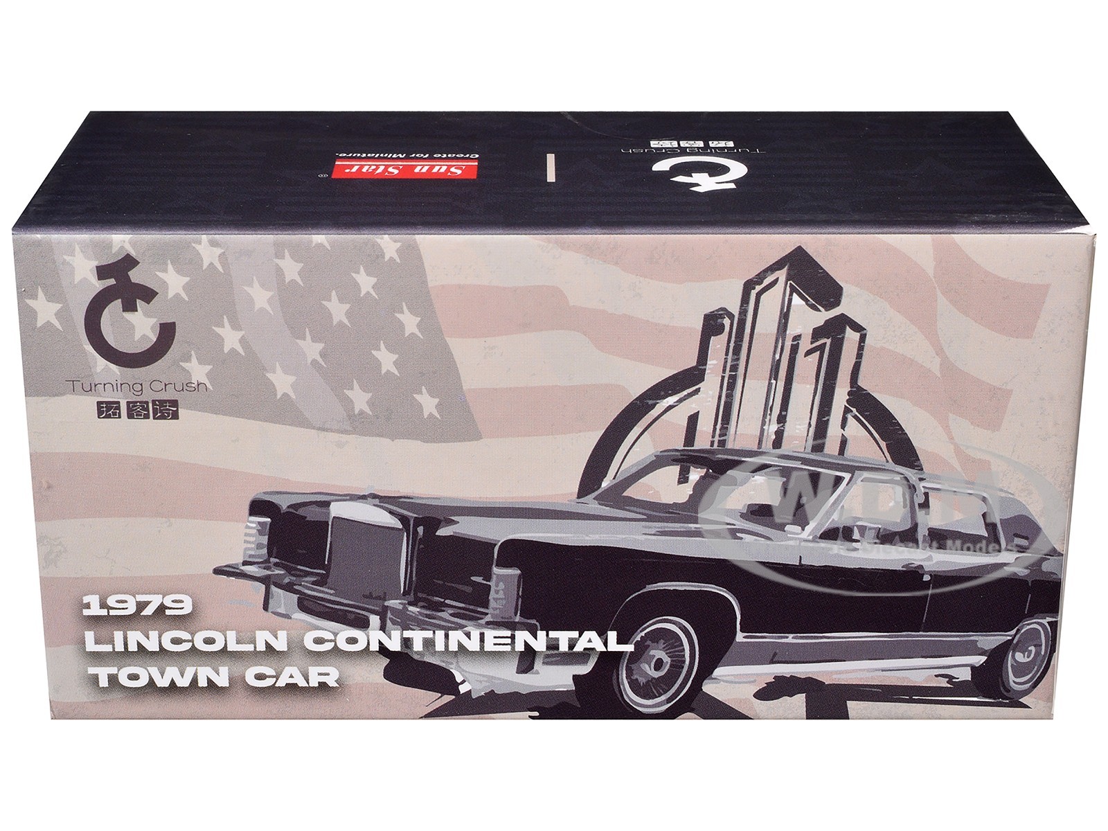 1979 LINCOLN CONTINENTAL TOWN CAR WHITE 1/64 DIECAST MODEL BY SUN STAR 60005