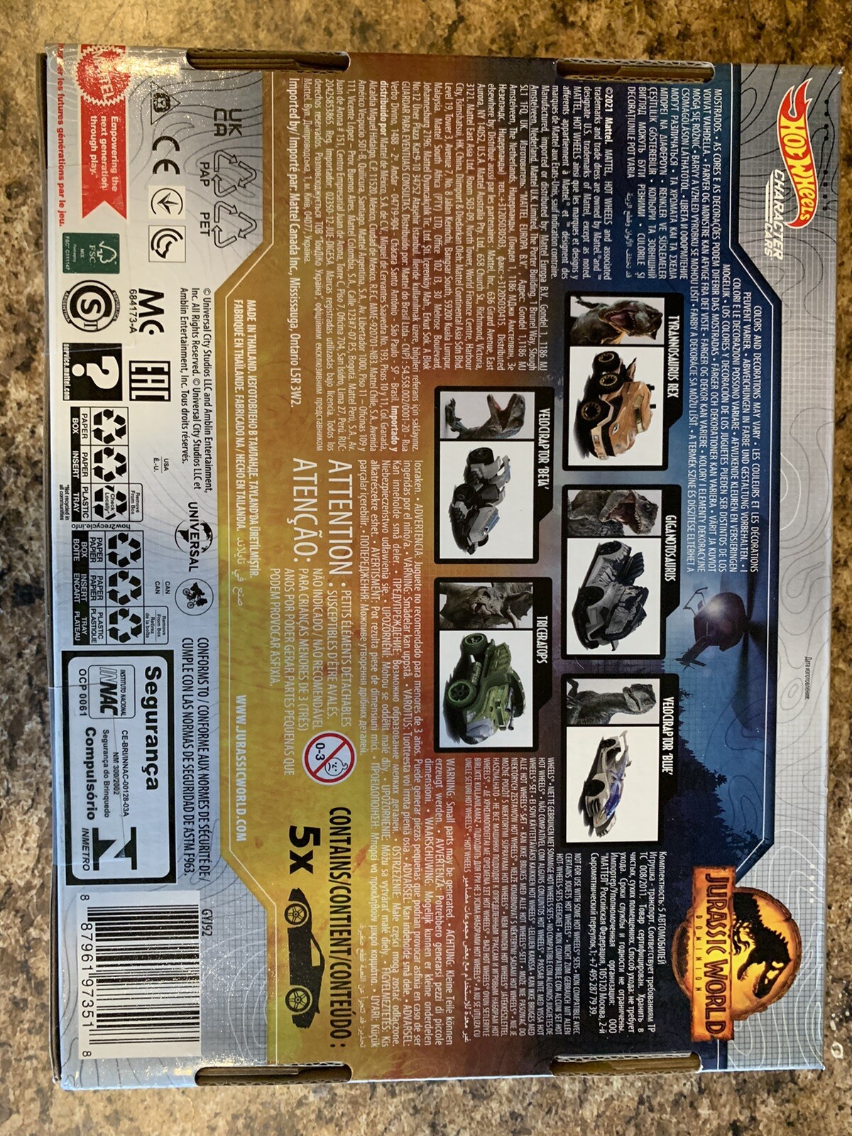 Hot Wheels Jurassic World Dominion 1:64 Car Set – GYJ92. Unopened