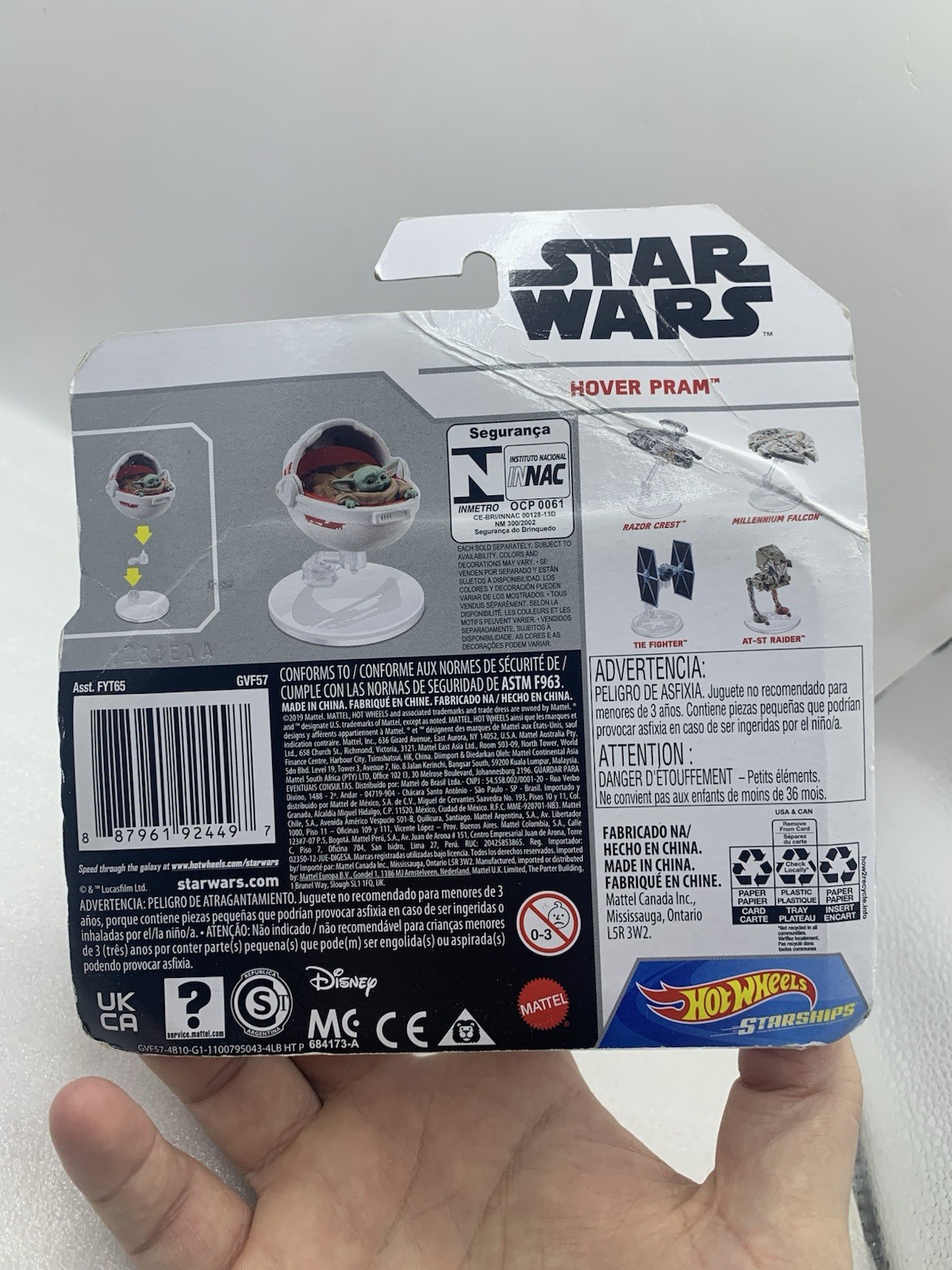 Hot Wheels Star Wars Starships The Mandalorian The Child Grogu in Hover Pram BA