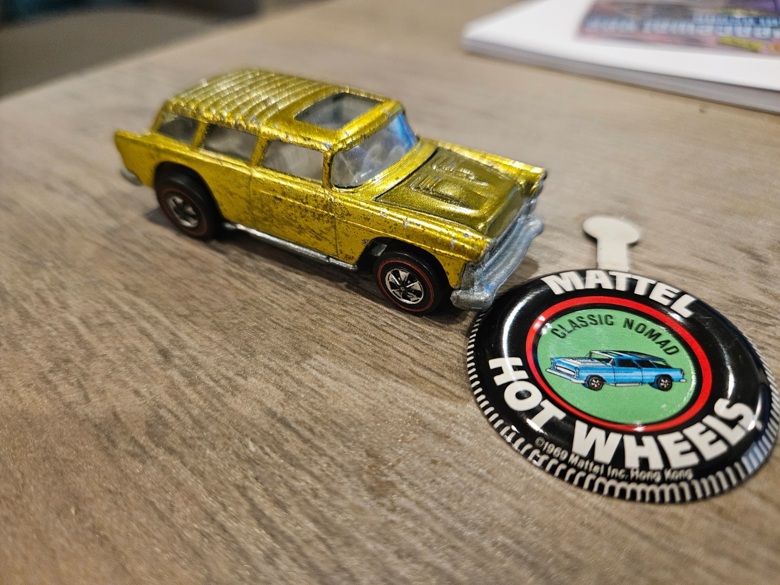 HOT WHEELS Custom Nomad Redline SpectraFlame Gold White Int EXC ORIGINAL wButton