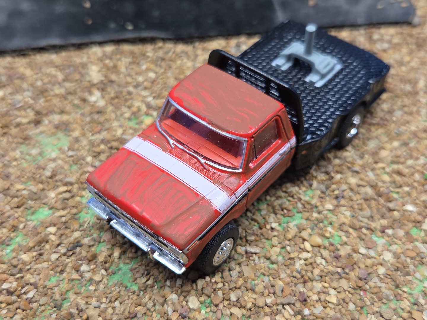 Custom Made 1974 Ford F-150 RANGER XLT 4×4 Greenlight Flat Bed Truck Ertl Farm