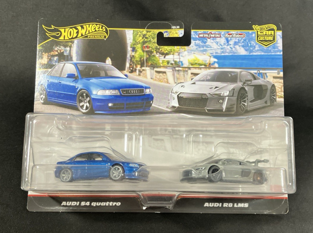Hot Wheels Premium Car Culture Audi Double Pack S4 Quattro & R8 LMS