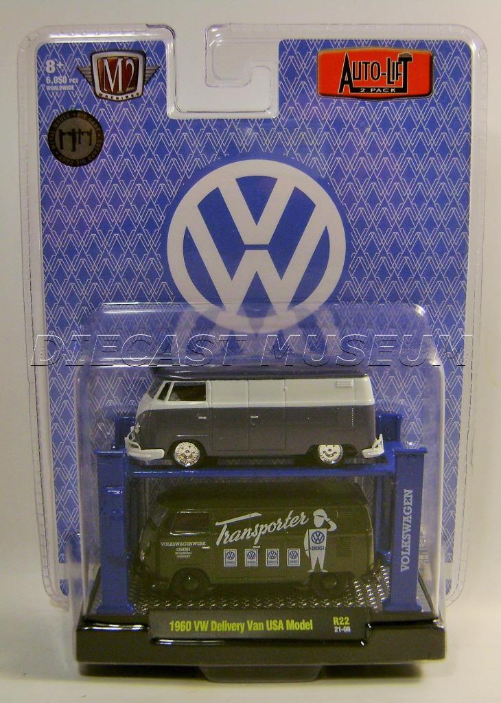 1960 ’60 VW DELIVERY VAN USA MODEL M2 MACHINES AUTO-LIFT R22 2 PACK DIECAST 2022