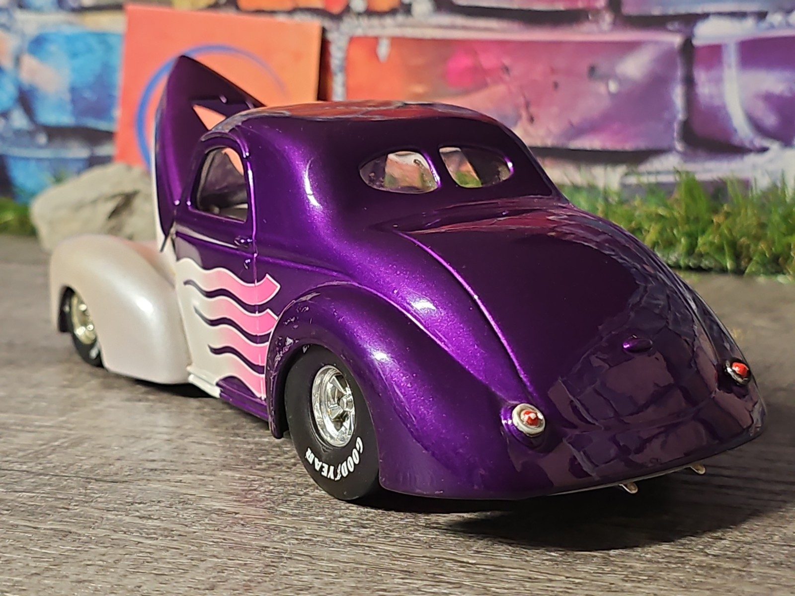 Vntg 2001 Racing Champions 1941 Willys Coupe 1:24 Purple Diecast Car NO BOX
