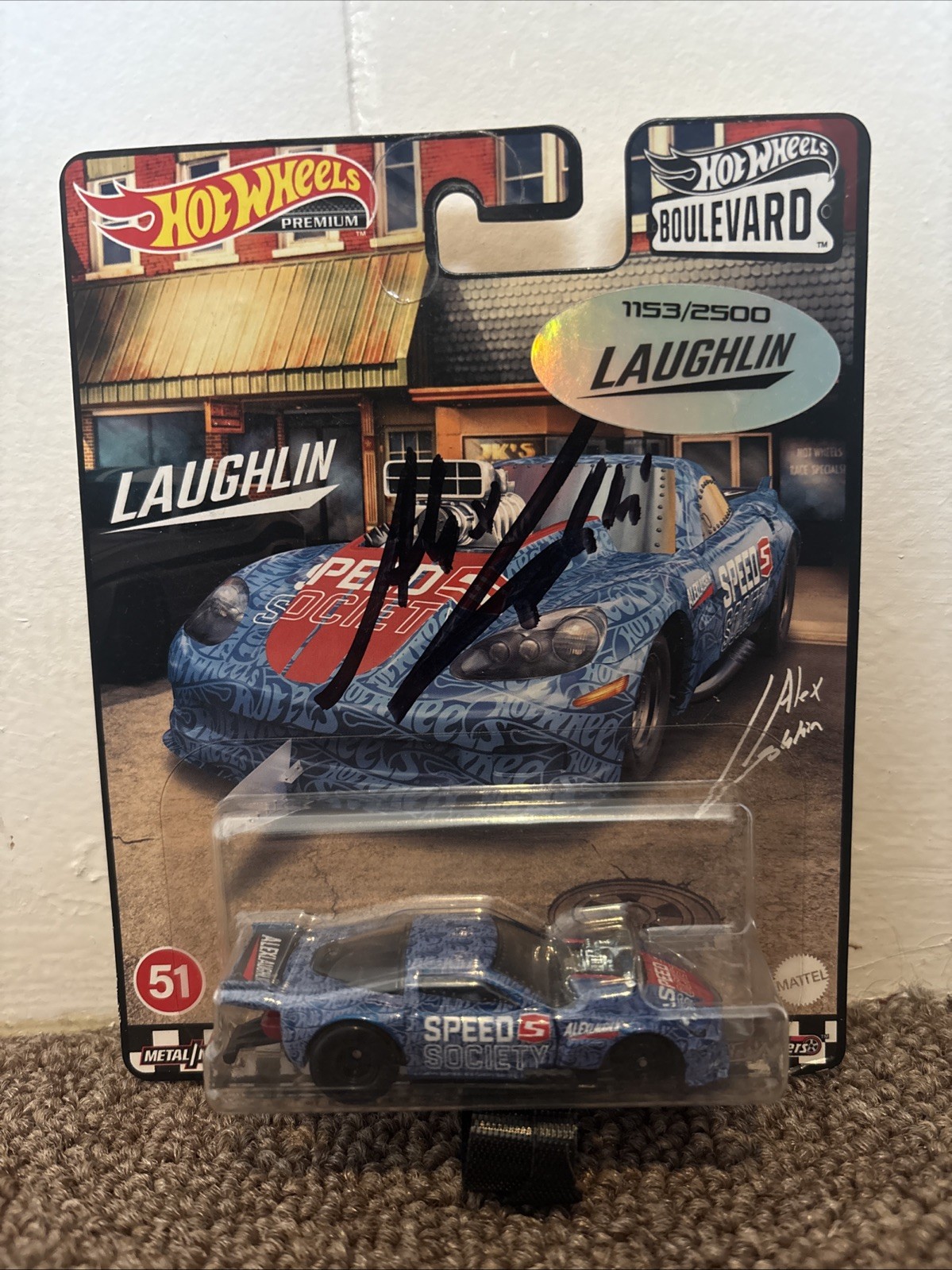 Hot Wheels Boulevard 12 CORVETTE Z06 DRAG RACER ALEX LAUGHLIN Signed 1153/2500!