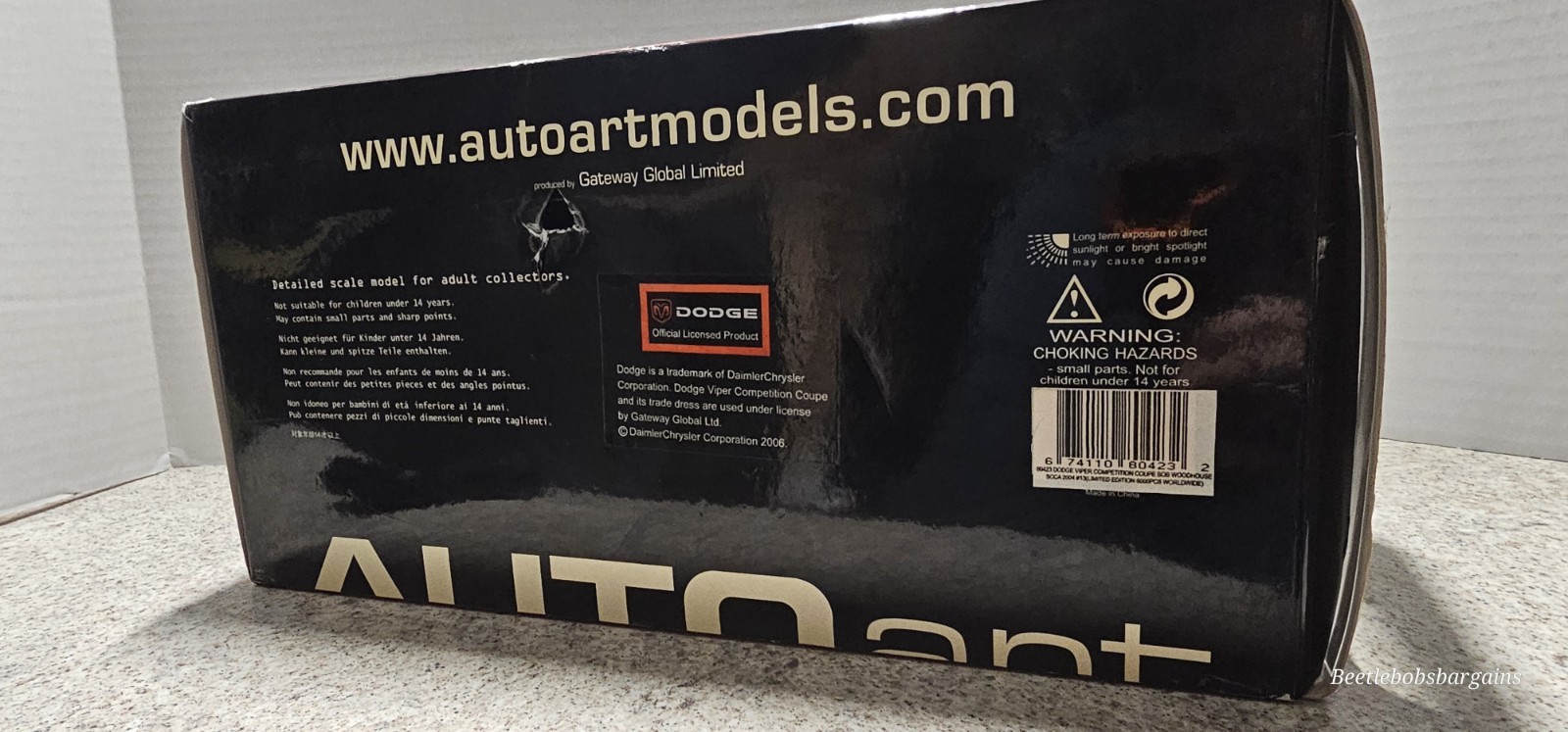 AutoArt Bob Woodhouse 1:18 Dodge Viper Comp Coupe #715/6000 With COA