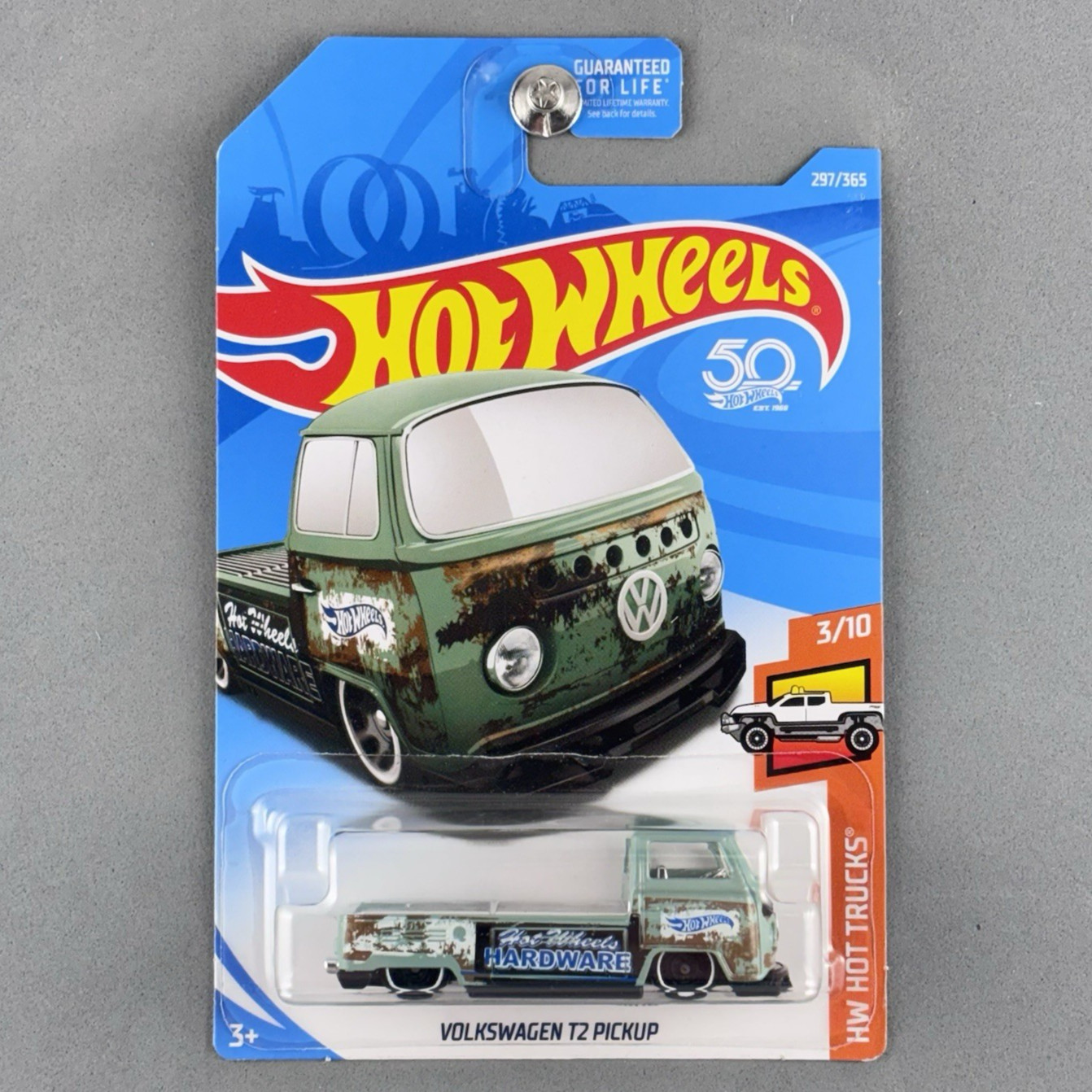 Hot Wheels Volkswagen T2 Pickup Green w/Rust Patina HW Hot Trucks 3/10 #297 2018