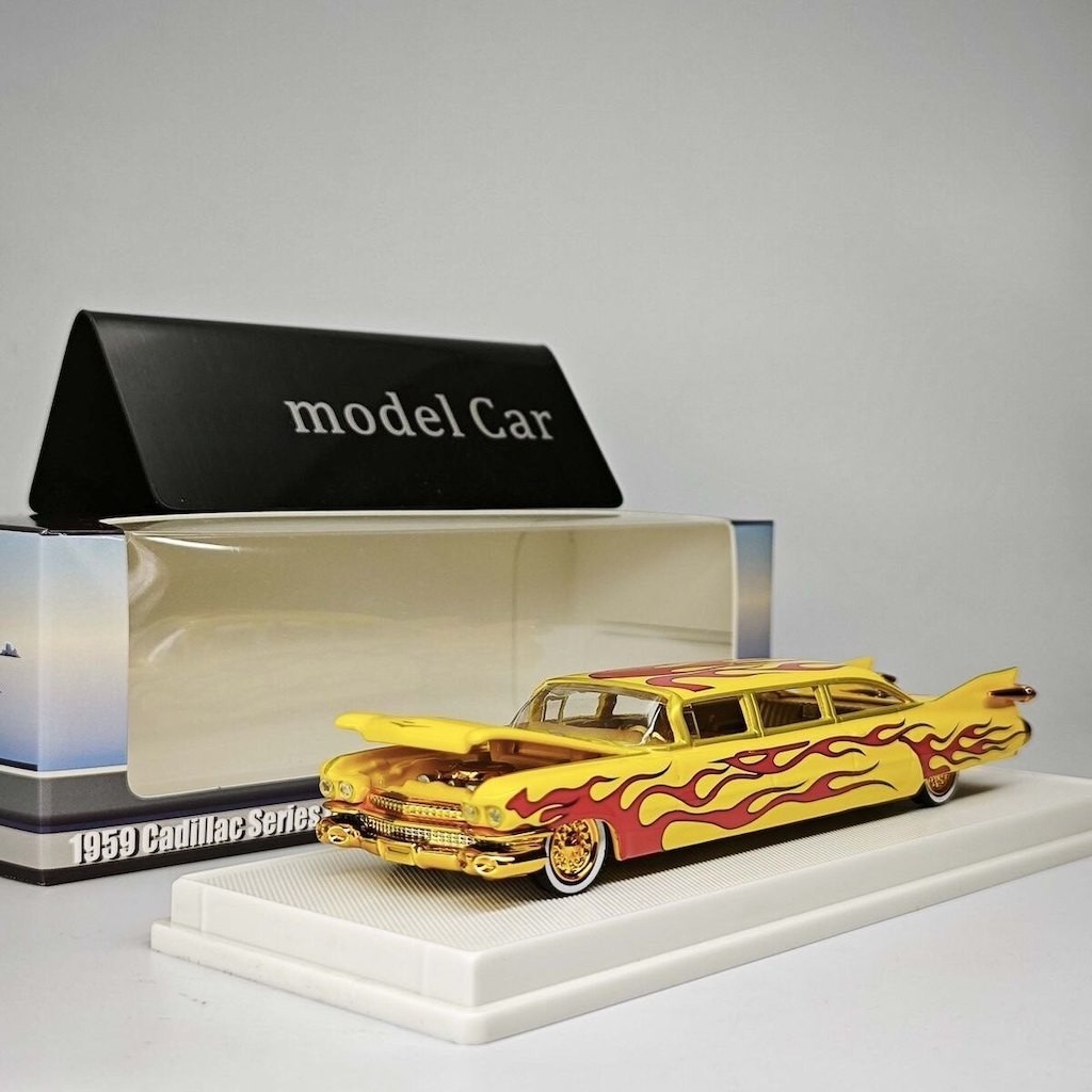 Mechanic 1:64 1959 Yellow Gold 62 Limousine Luxury Model Diecast Collect Car