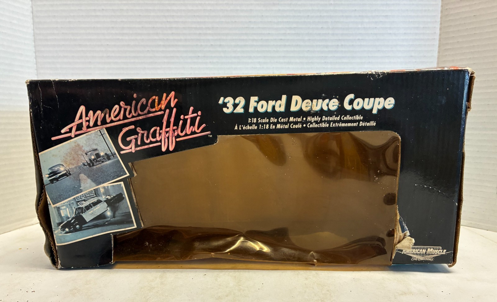 D3 ERTL American Graffiti Die Cast ’32 Ford Deuce Coupe 1:18 Scale Original Box