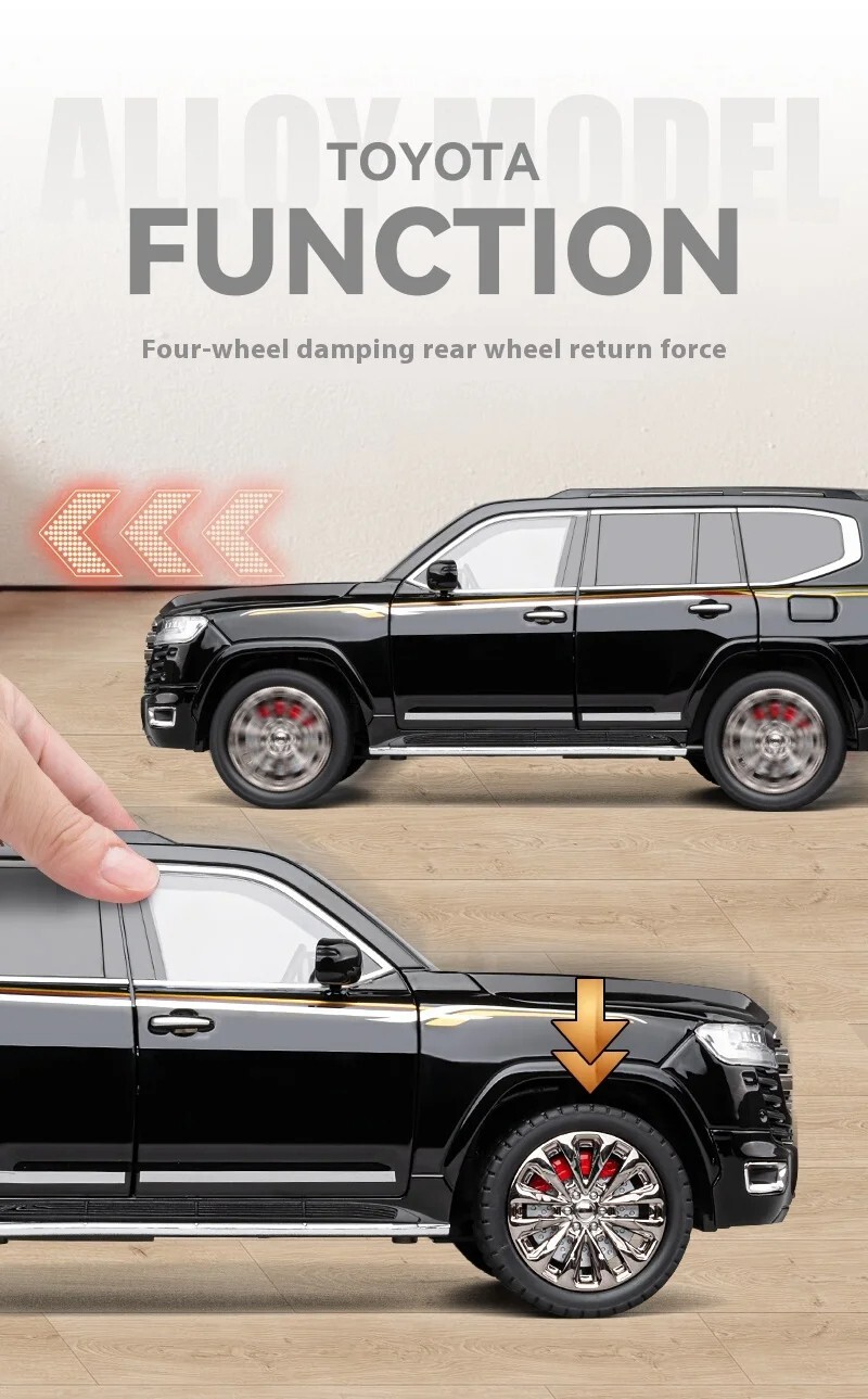 TOYOTA LAND CRUISER LC300 Model car Black 1:18 SUV