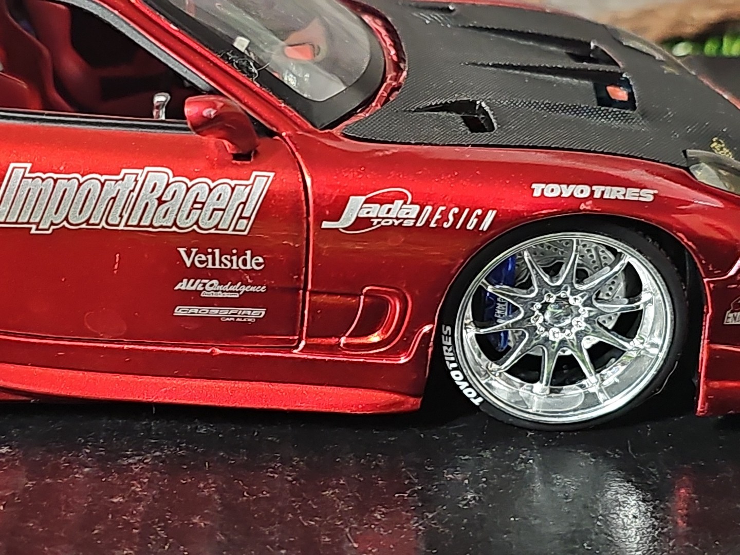 Jada Import Racer Rare Red Mazda RX-7 1:24 Scale Diecast Car NO BOX