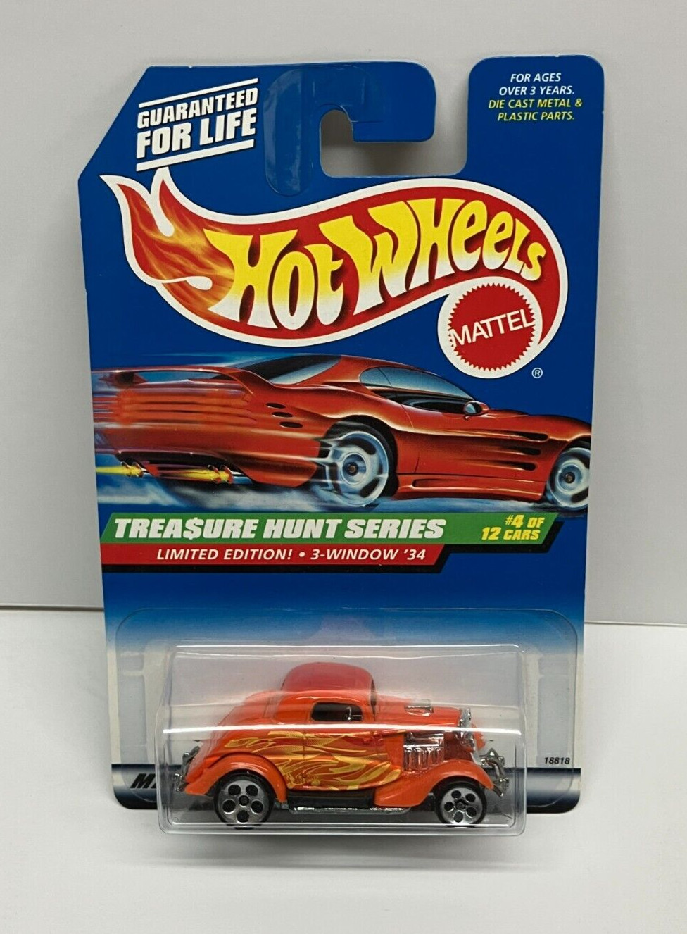 1998 Hot Wheels TREASURE HUNT 3-WINDOW ’34 die-cast #4 OF 12
