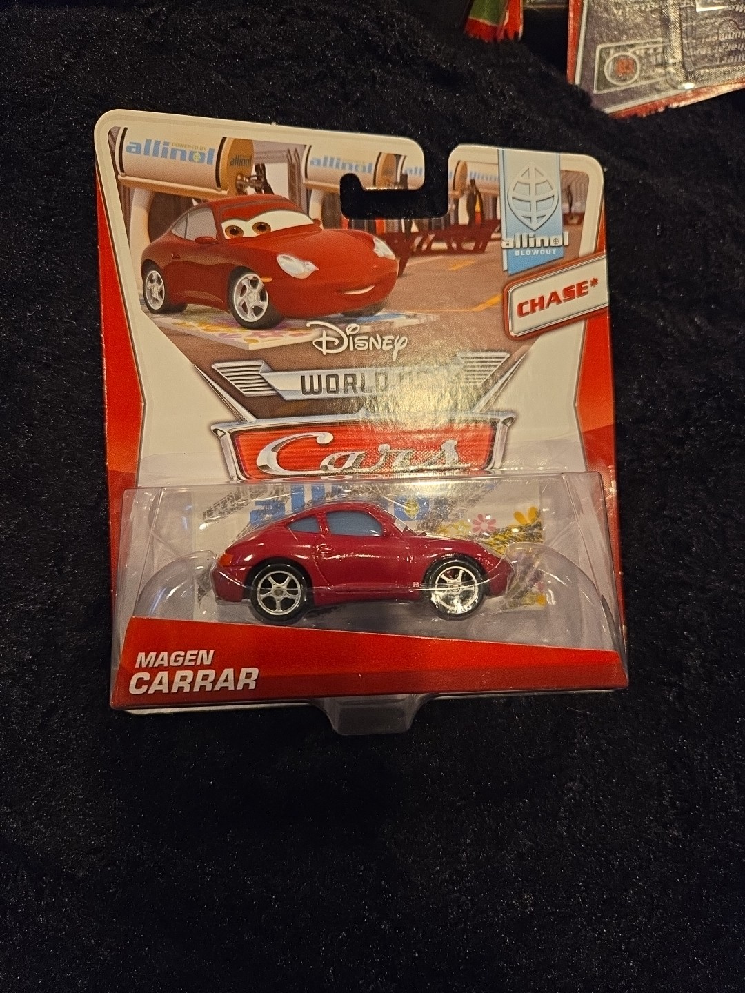 2013 Disney Pixar World of CARS Allinol Blowout CHASE Magen Carrar with stand