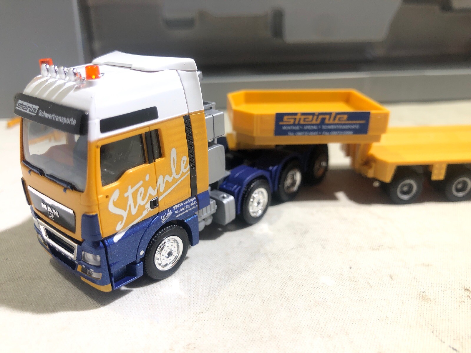 Herpa 1/87 MAN Tractor Trailer Semi Truck Low Boy Jeep FlatCar Steinle Army Tank