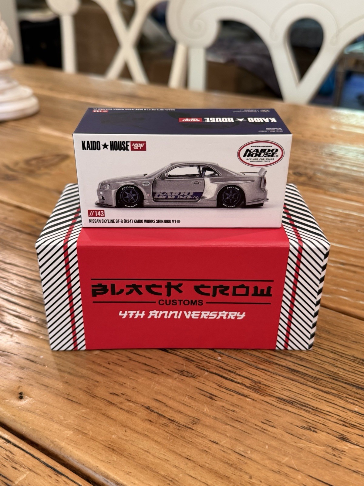 Black Crow Customs Nissan Skyline GT-R R34- 4th Anniversary Kaido Mini GT – LE30