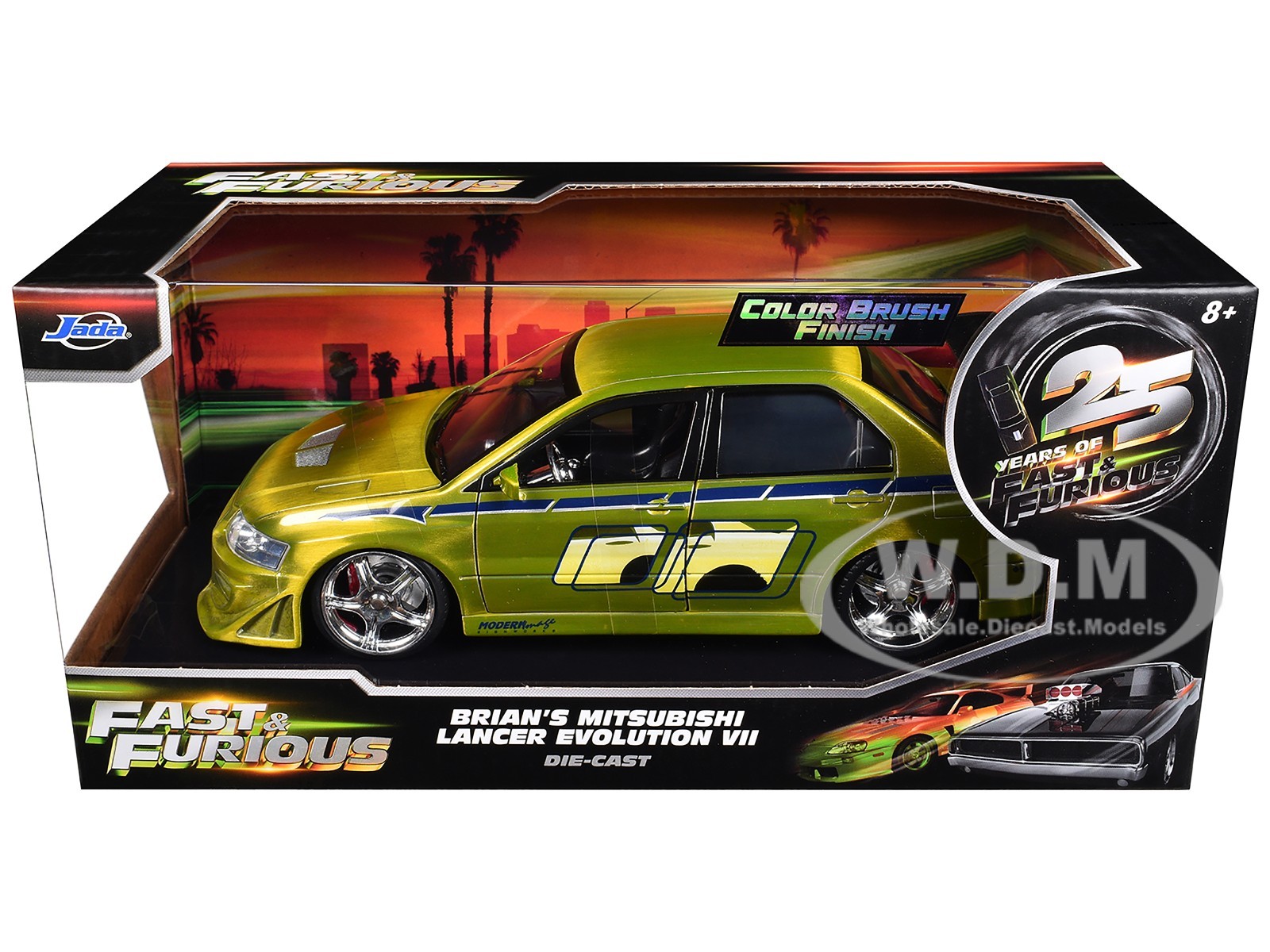 MITSUBISHI LANCER EVO VII COLOR BRUSH “FAST & FURIOUS 25 YEARS” 1/24 JADA 37874